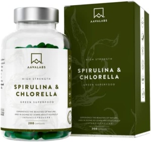 BIO Spirulina Chlorella Algen Kapseln 1800 mg - 200 Kapseln Hochdosiert