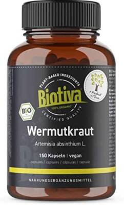 Biotiva Wermutkraut Kapseln Bio 400 mg - 150 Stück
