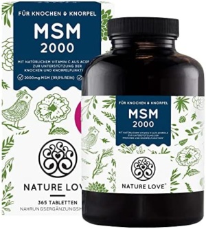 MSM 2000 mg mit Vitamin C - 365 laborgeprüfte Tabletten