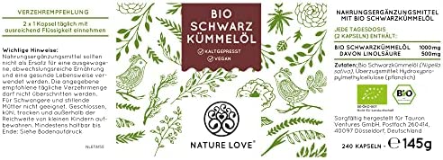 Bio Schwarzkümmelöl Kapseln hochdosiert 1000 mg - 240 vegane Kapseln – Bild 6