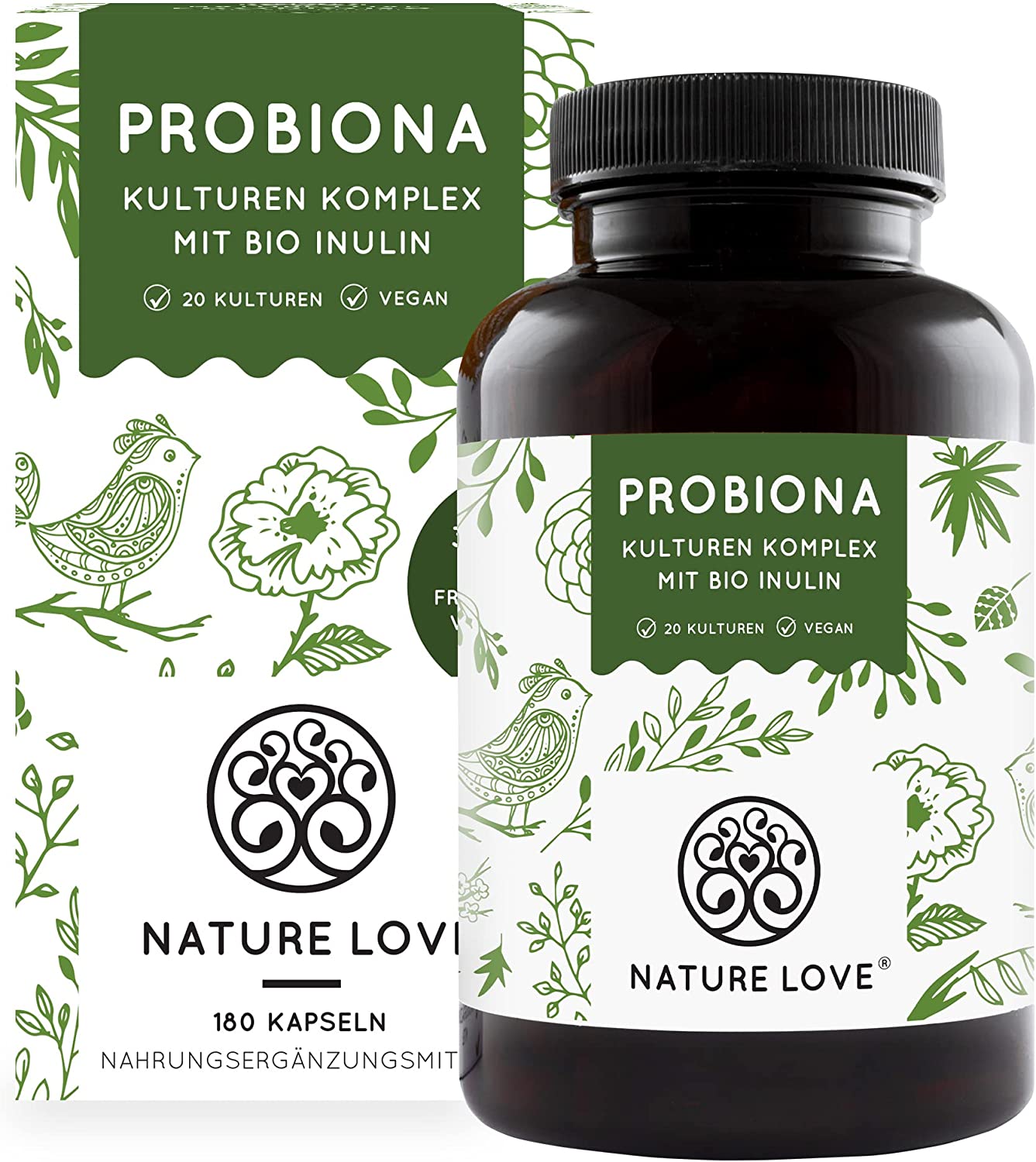 Probiona Komplex - 20 Bakterienstämme + Bio Inulin - 180 magensaftresistente Kapseln