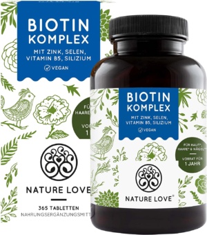 Biotin mit Zink & Selen - 10.000 µg Biotin - 365 Tabletten