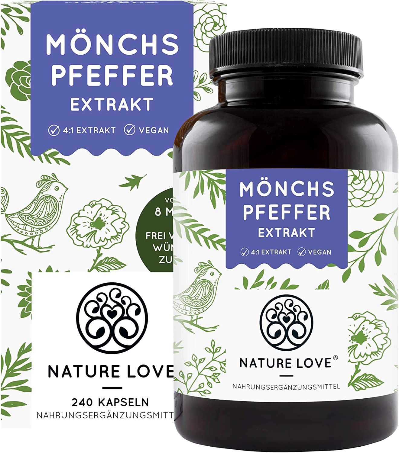 Premium Mönchspfeffer - Hochdosiert mit 10mg je Kapsel - 240 Kapseln