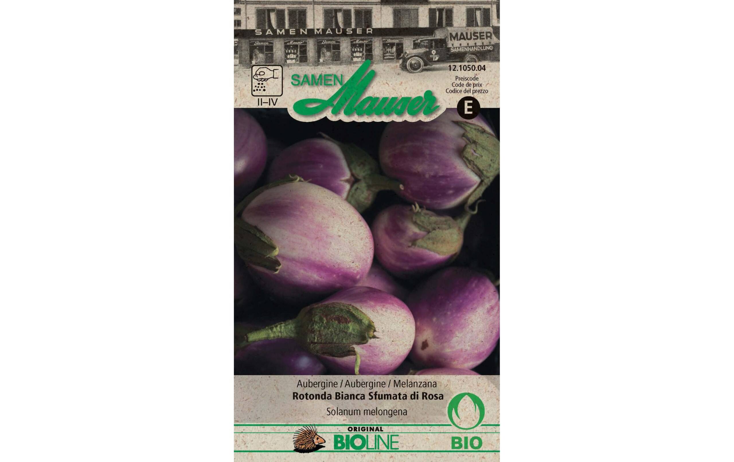 Samen Mauser Aubergine Rotonda Bianca 25 Korn ca. 1-2 m2 Bio-Knospe