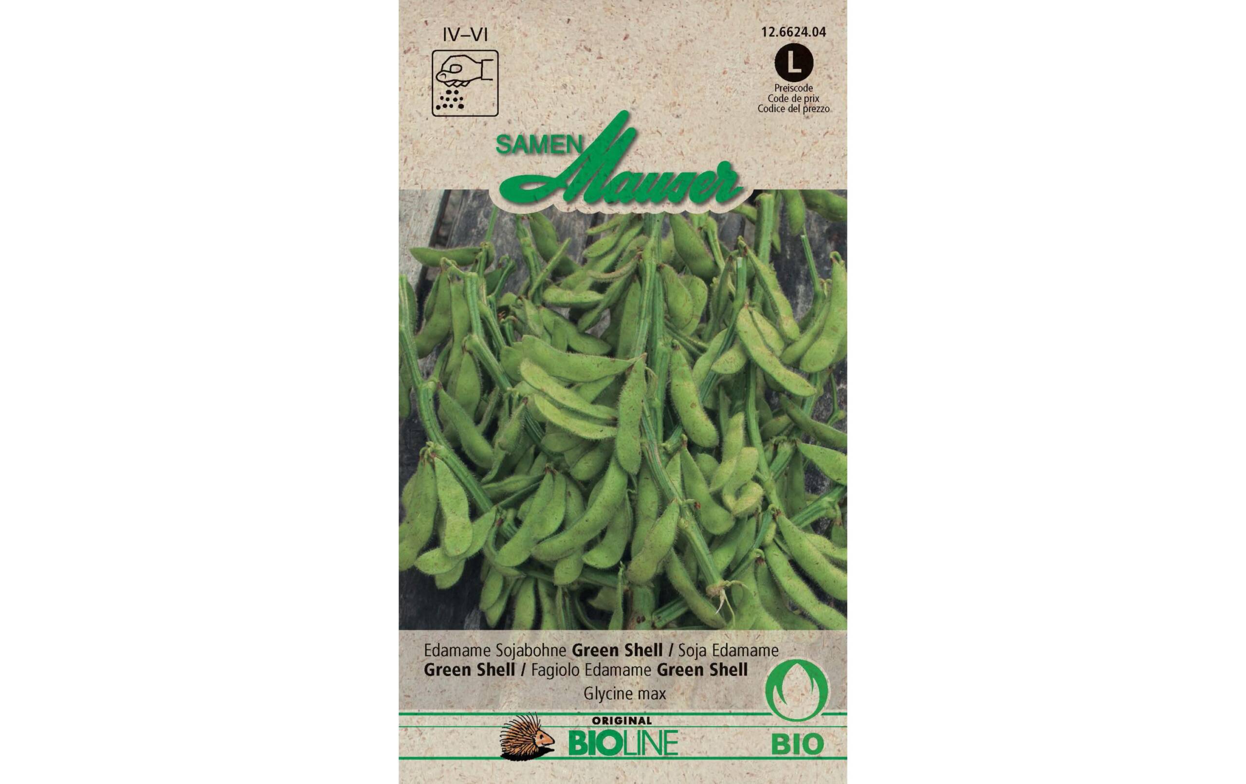 Samen Mauser Edamame Sojabohne Green Shell 40 g ca. 12 m2 Bio-Knospe