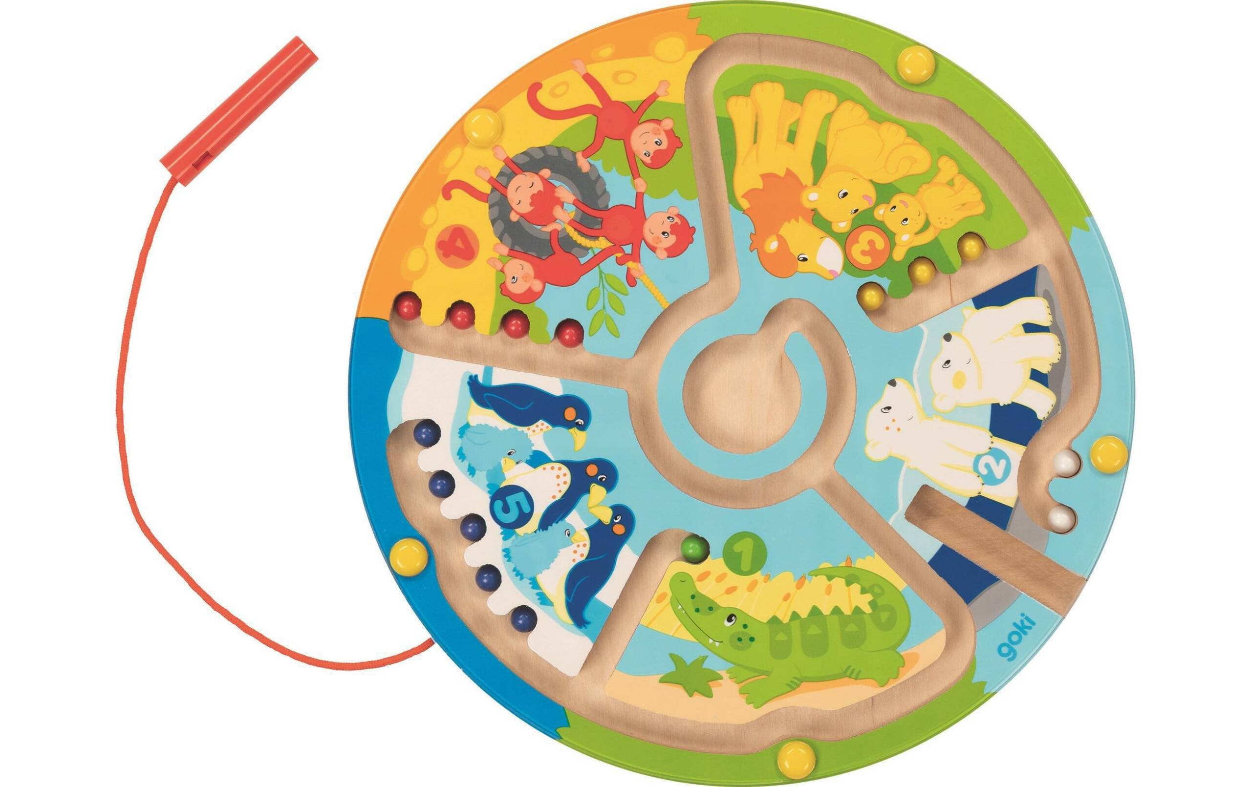 Goki Magnetlabyrinth Zählen Lernen im Zoo Ø 23 cm