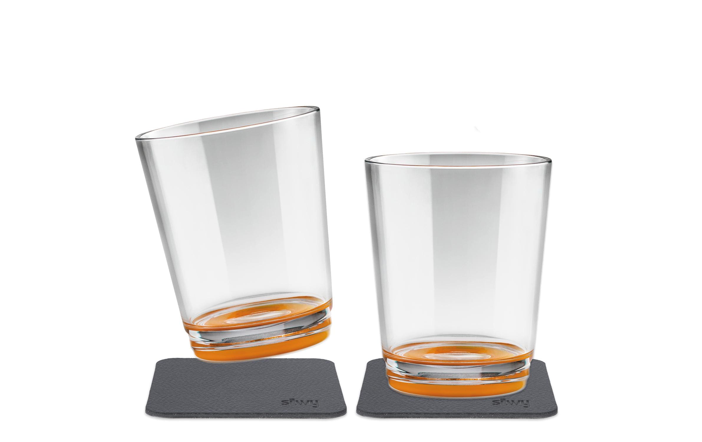 silwy Trinkbecher, 2er-Set 2 Metall-Nano-Gel-Pads, Hup Orange, TRITAN