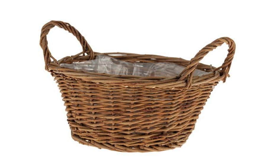 Opiflor Weidenkorbschale James, Natur rund, innen foliert, ungeschält,Ø25x9cm