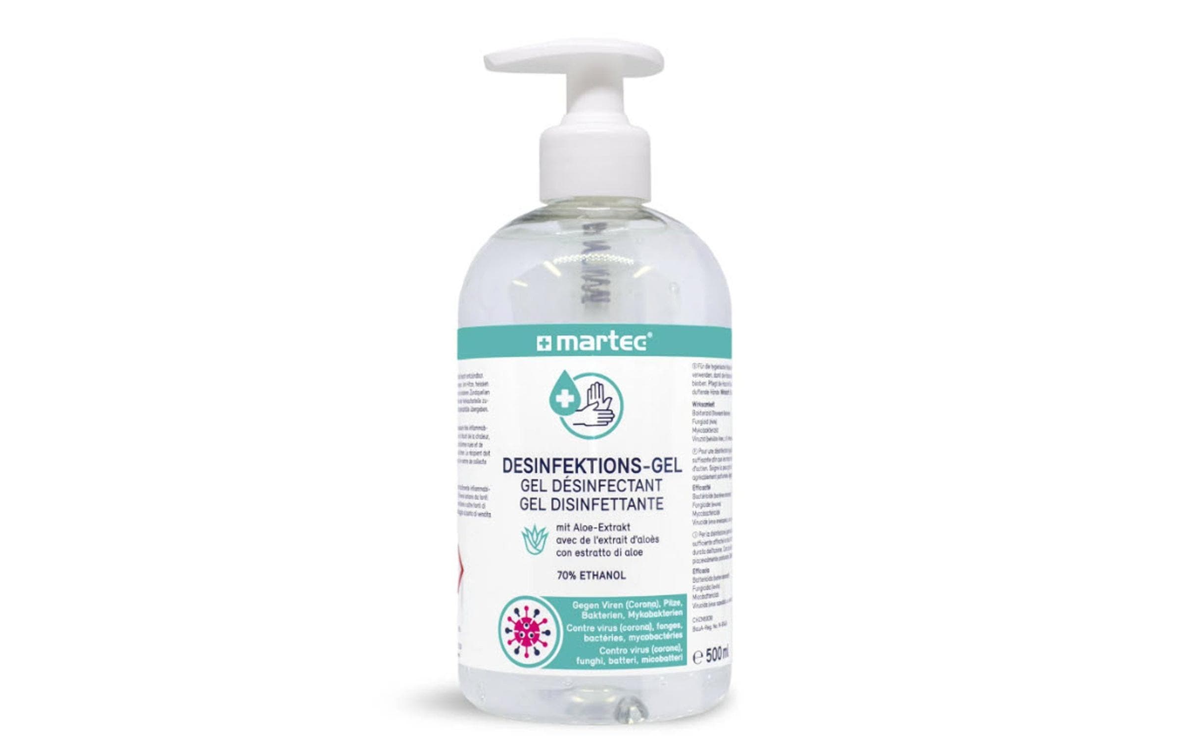MARTEC Hand-Desinfektions-Gel mit Pumpe 500 ml