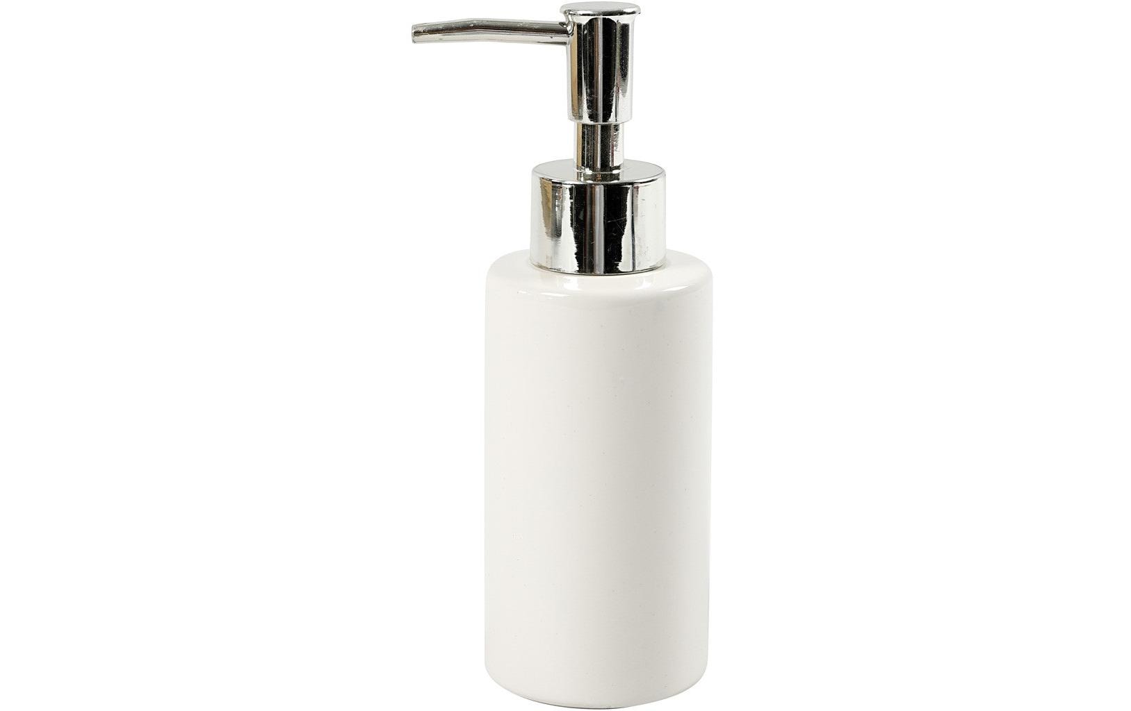 Creativ Company Seifenspender 150 ml Keramik glasiert, D: 5.5 cm, Höhe: 16.5 cm