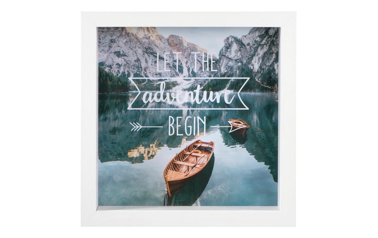 Hama Spardose Adveture aus Holz, Weiss 23 x 23 cm, Hintergrundanpassbar