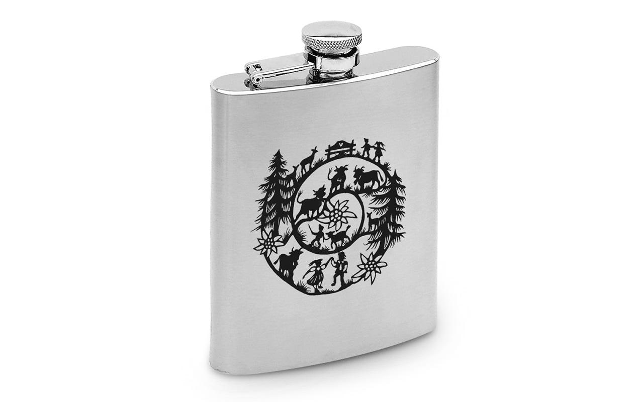 Trendform Flachmann Swiss Tradition Fassungsvermögen 0.175l, LxBxH: 9x2x7cm