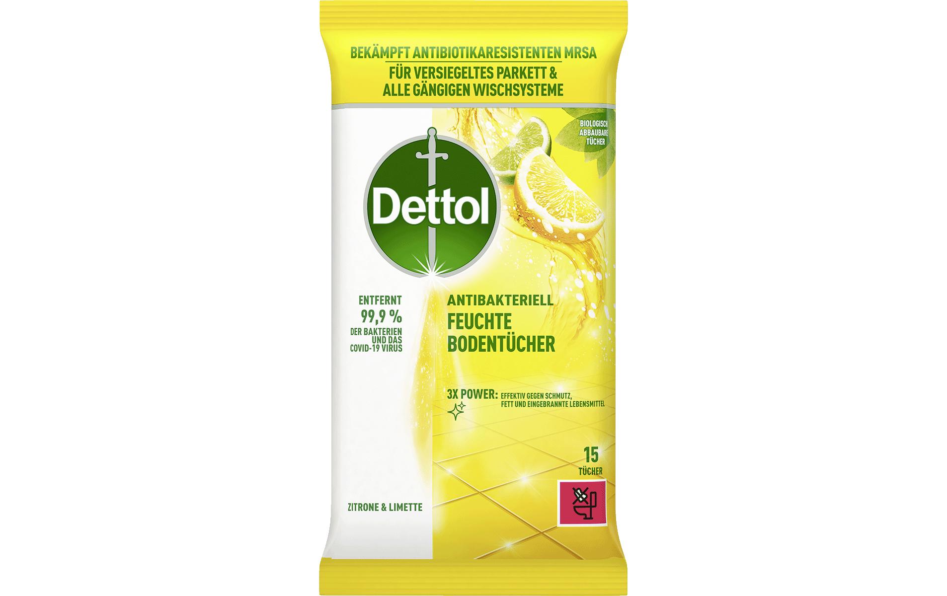 Dettol Bodentücher Zitrone & Limette 15 Stück