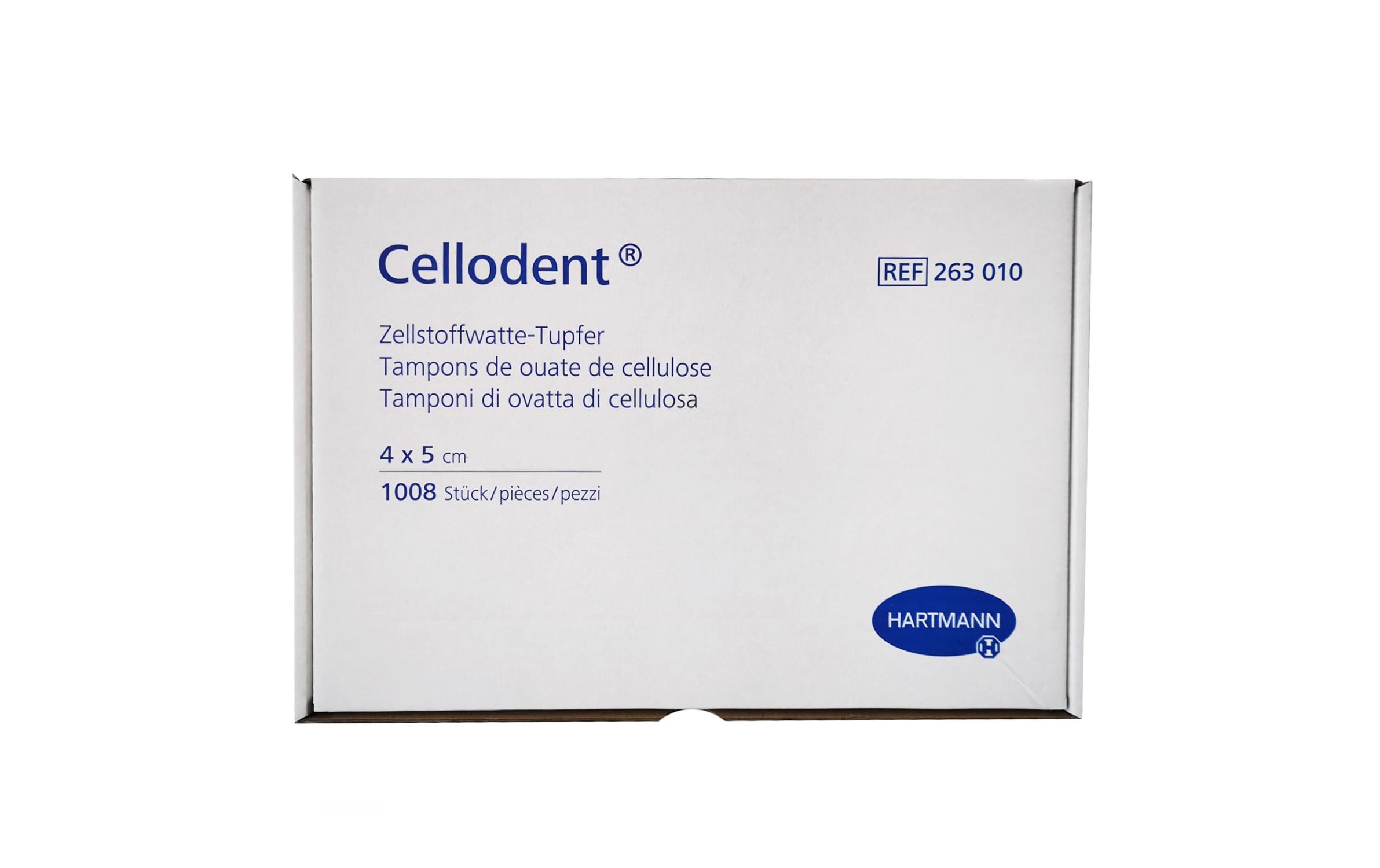 Cellodent Zellstoffwatte-Tupfer gebleicht 4 x 5 cm, unsteril, Pack à 1008 Stück