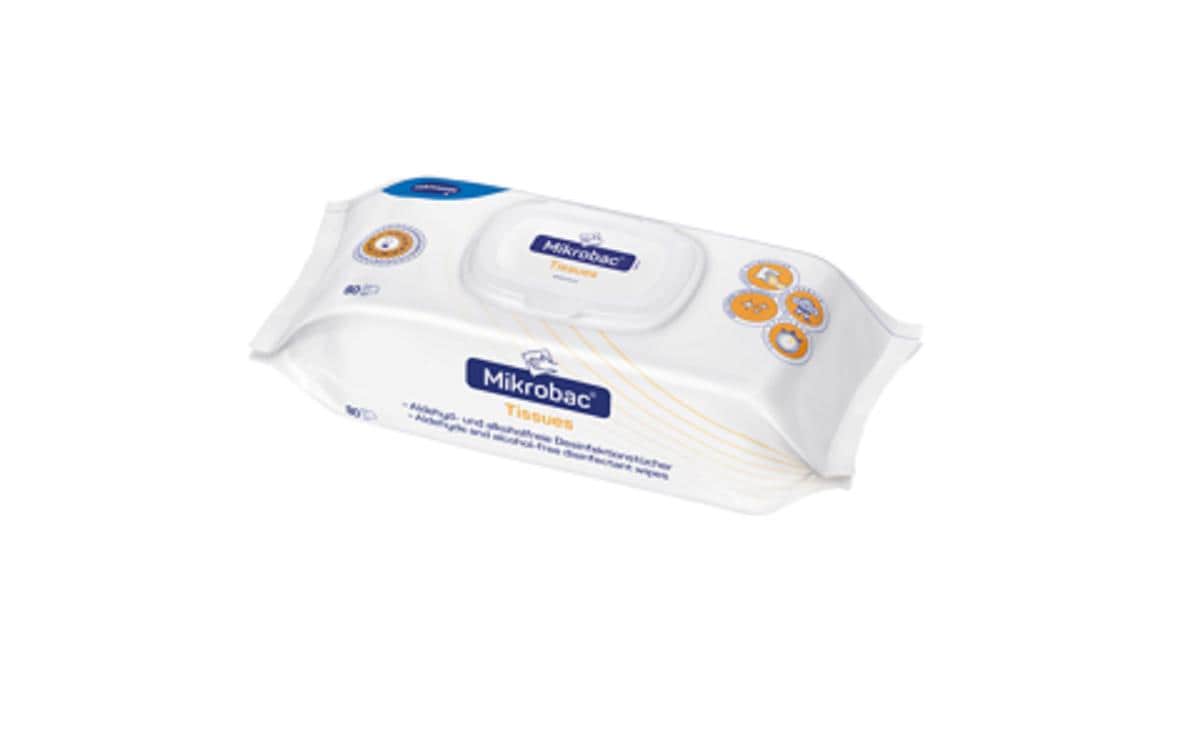 MikrobacTissues Alkoholfreie Desinfektionstücher, 80 Tücher per Pack