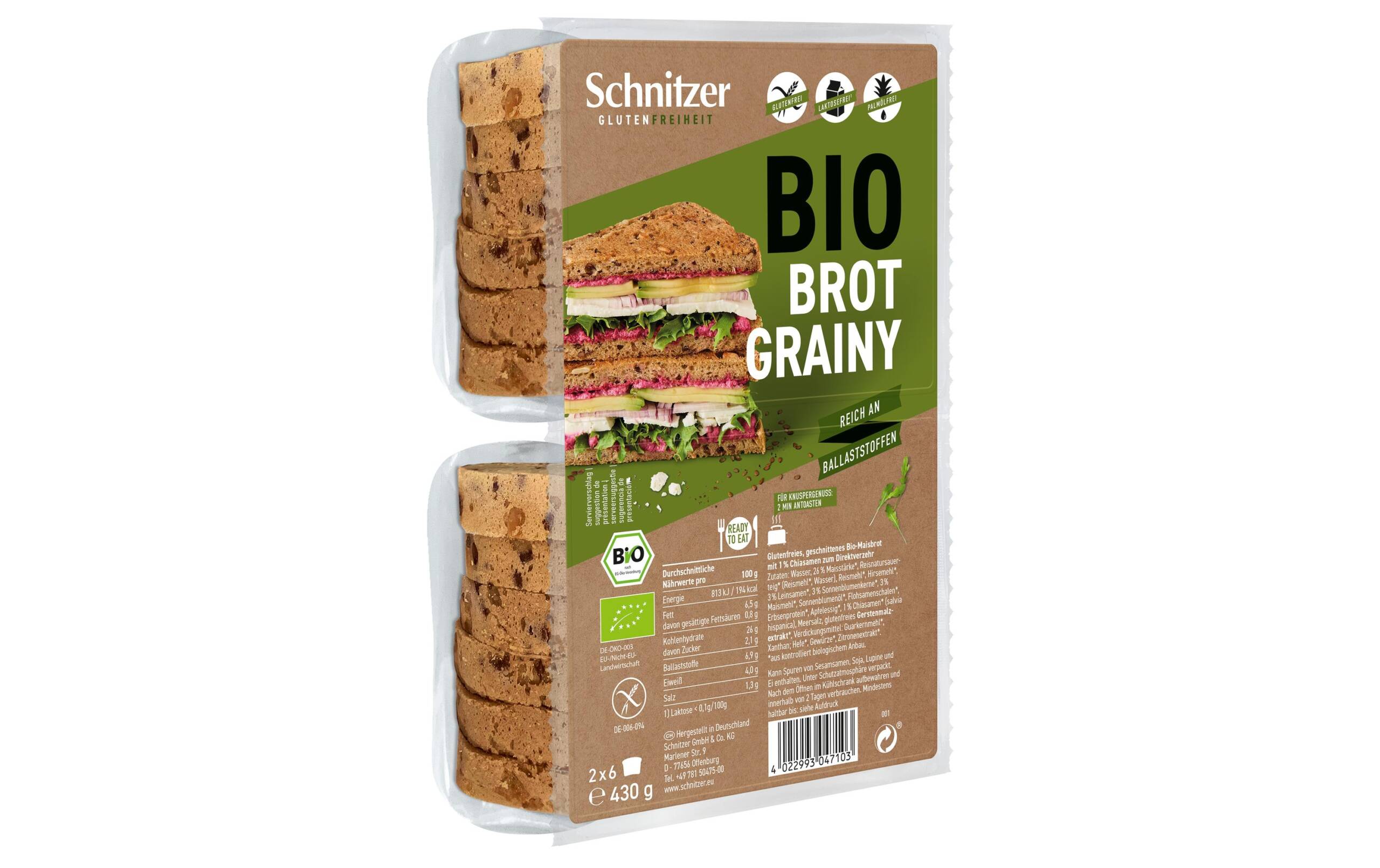 Schnitzer Bio Körniges Schnittbrot 430g