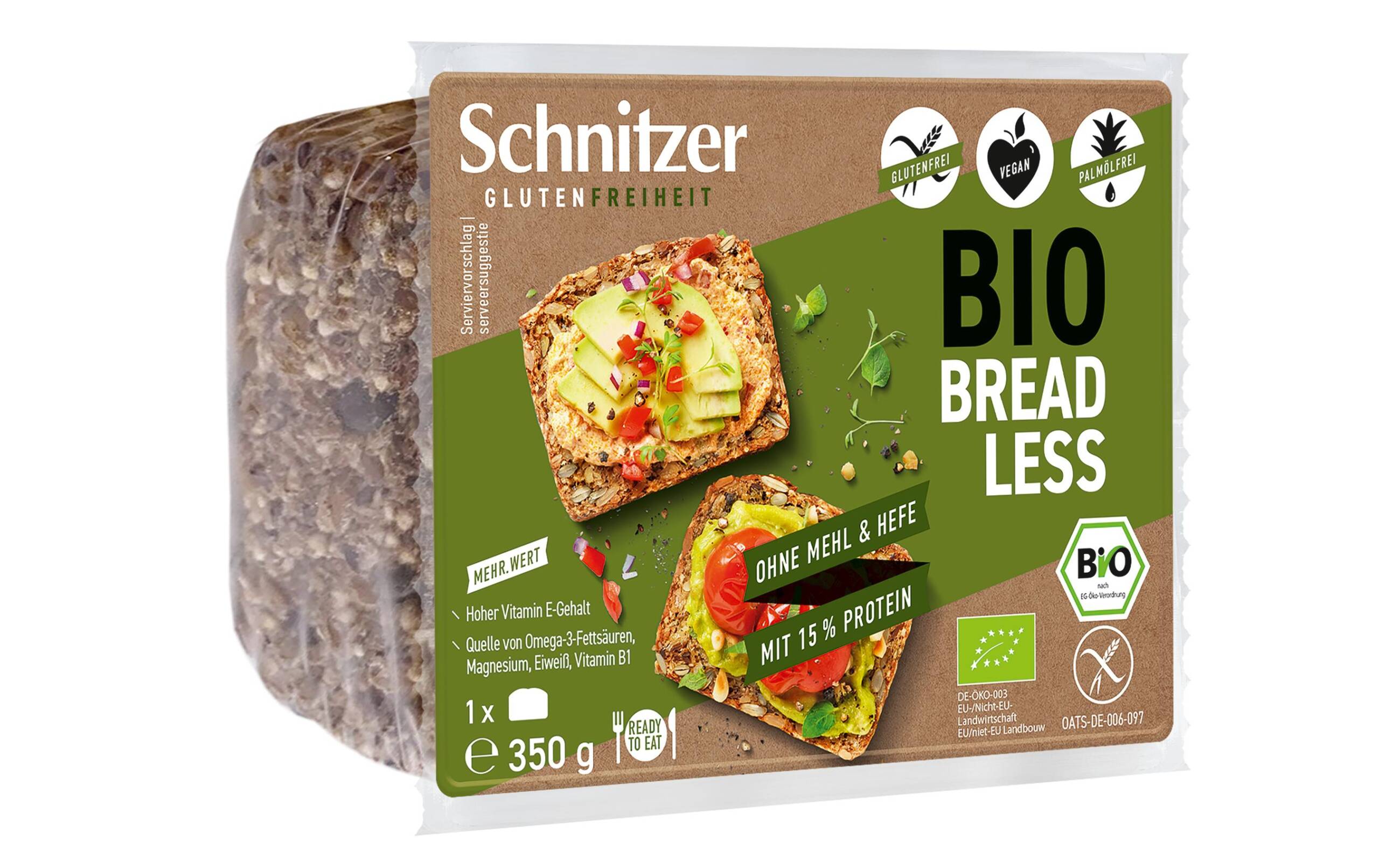 Schnitzer Bio Saatenbrot ohne Mehl und Hefe 350g