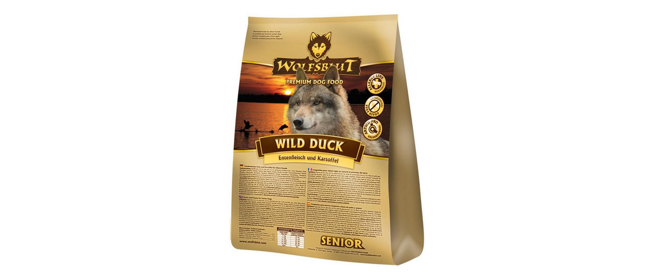 Wolfsblut, Trockenfutter Dog Wild Duck Seni Ente Kart. 2kg – Bild 2