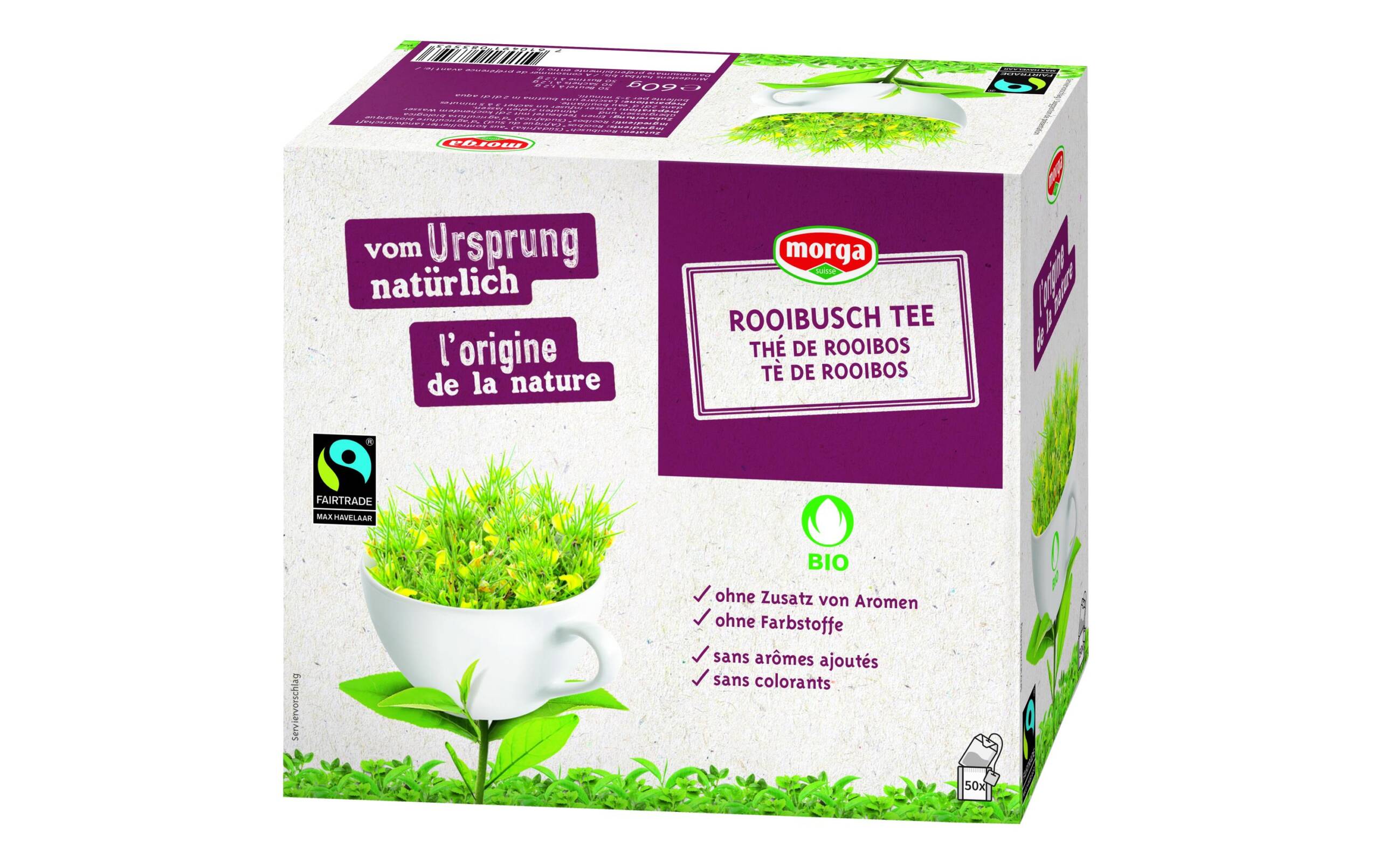 Morga Bio Fairtrade Rooibusch Tee 50 Beutel