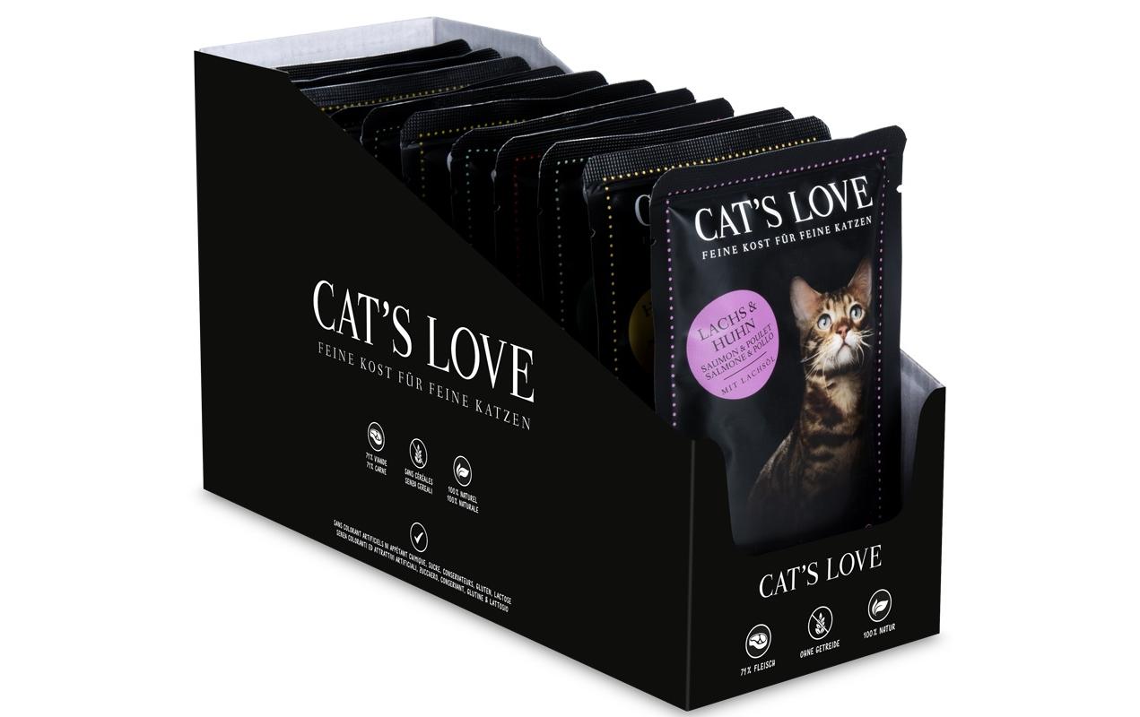 Cat's Love Nassfutter Adult Mulitpack im Gelee, 12x85g im Beutel