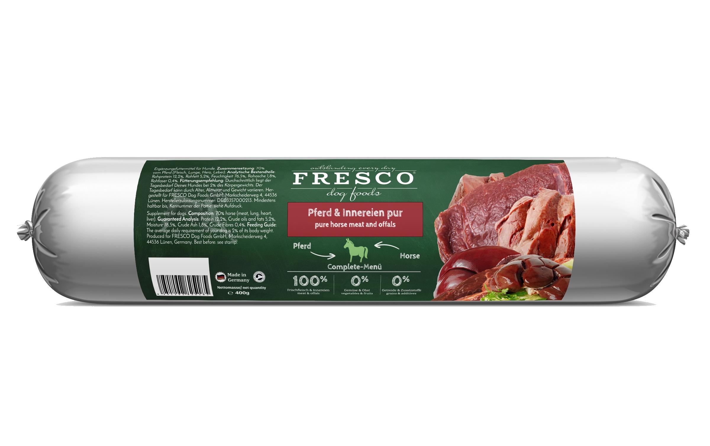 Fresco Nassfutter Wurst Pferd pur, 400 g – Bild 2