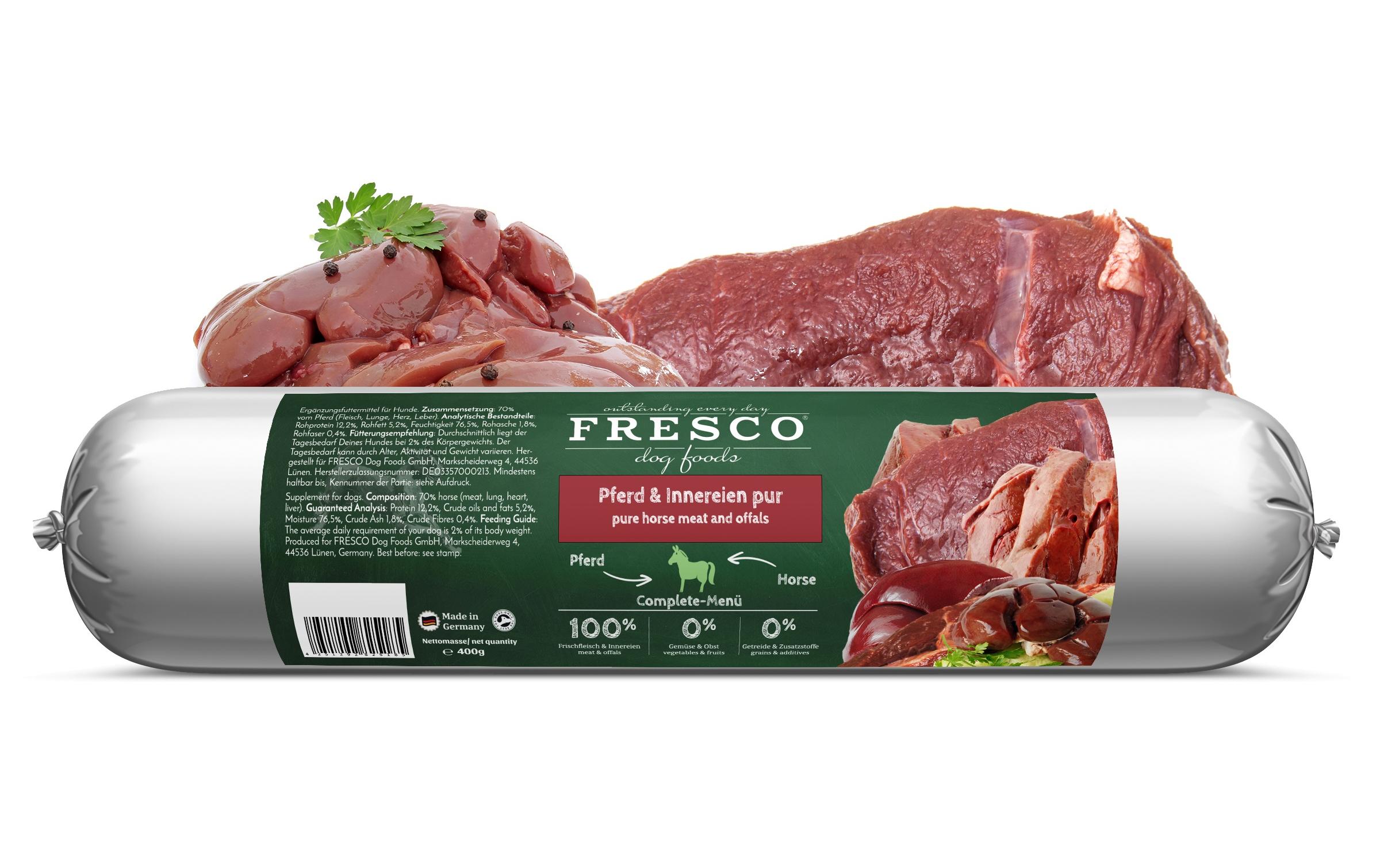 Fresco Nassfutter Wurst Pferd pur, 400 g – Bild 3