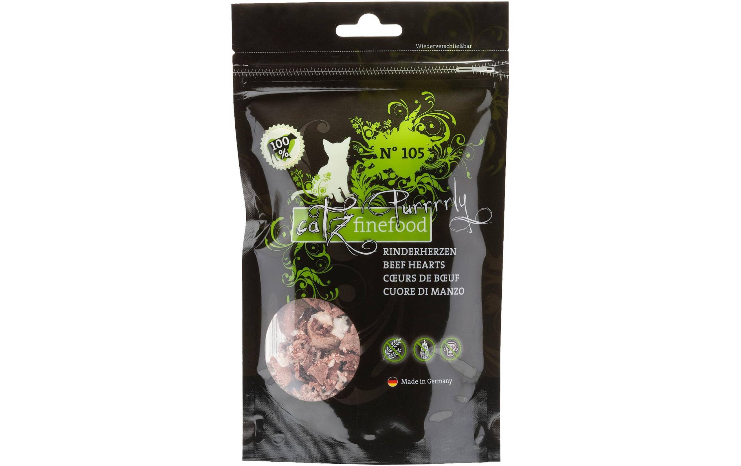 catz finefood Purrrrly No.105 Rinderherzen 35g