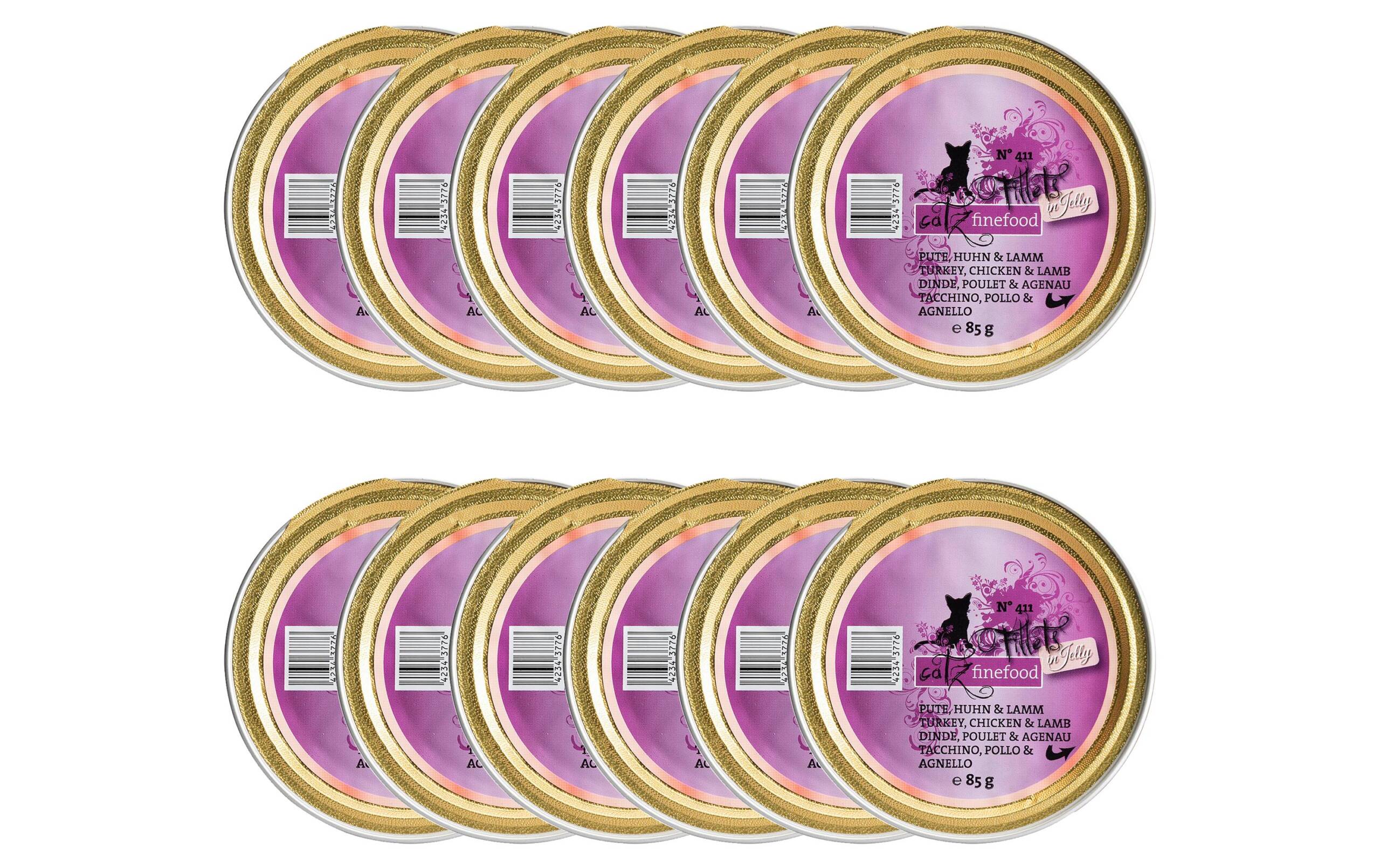 catz finefood Fillets No.411 12x85g Kit Pute, Huhn & Lamm