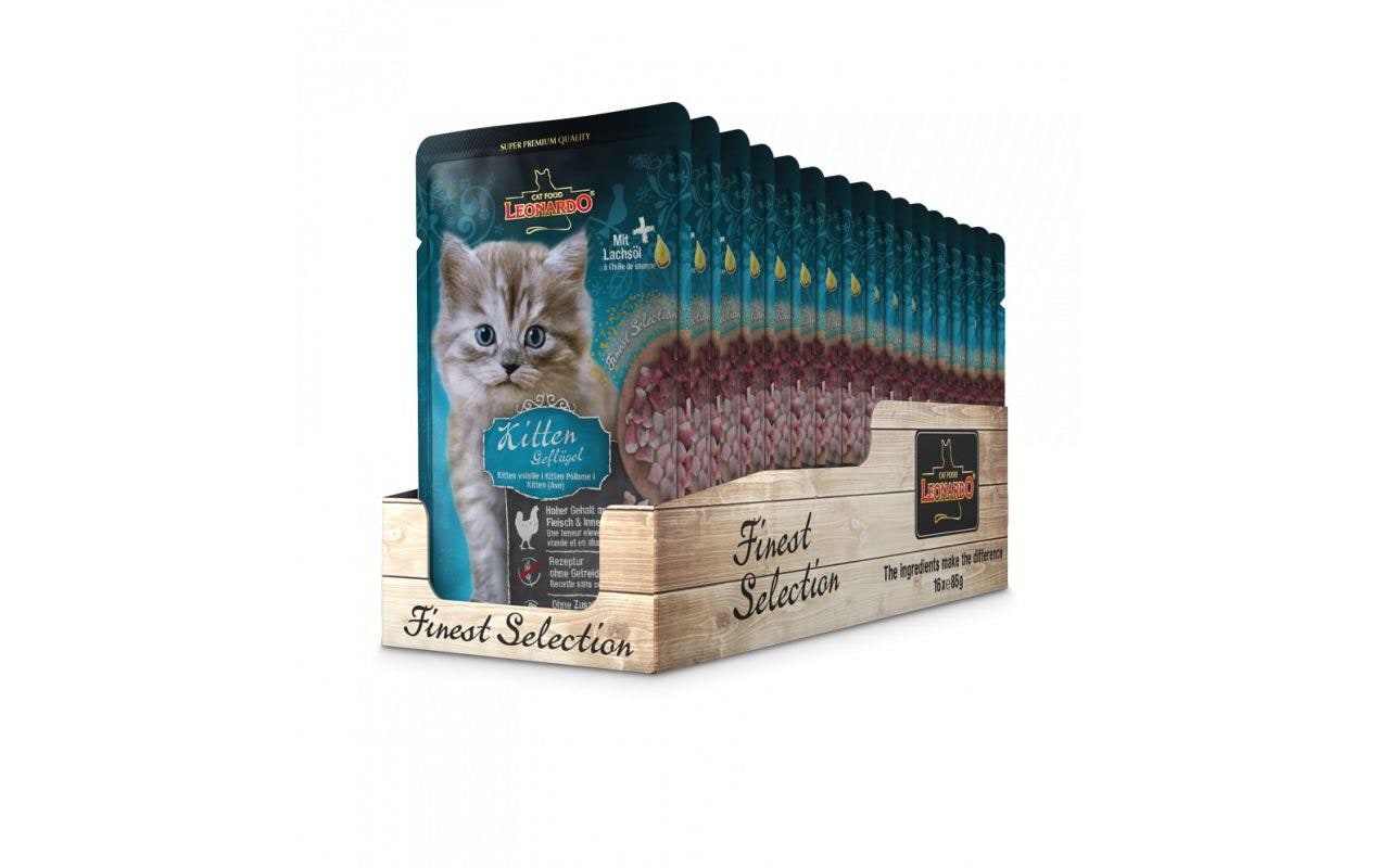 Leonardo Nassfutter Kitten Geflügel Kit 16x85g