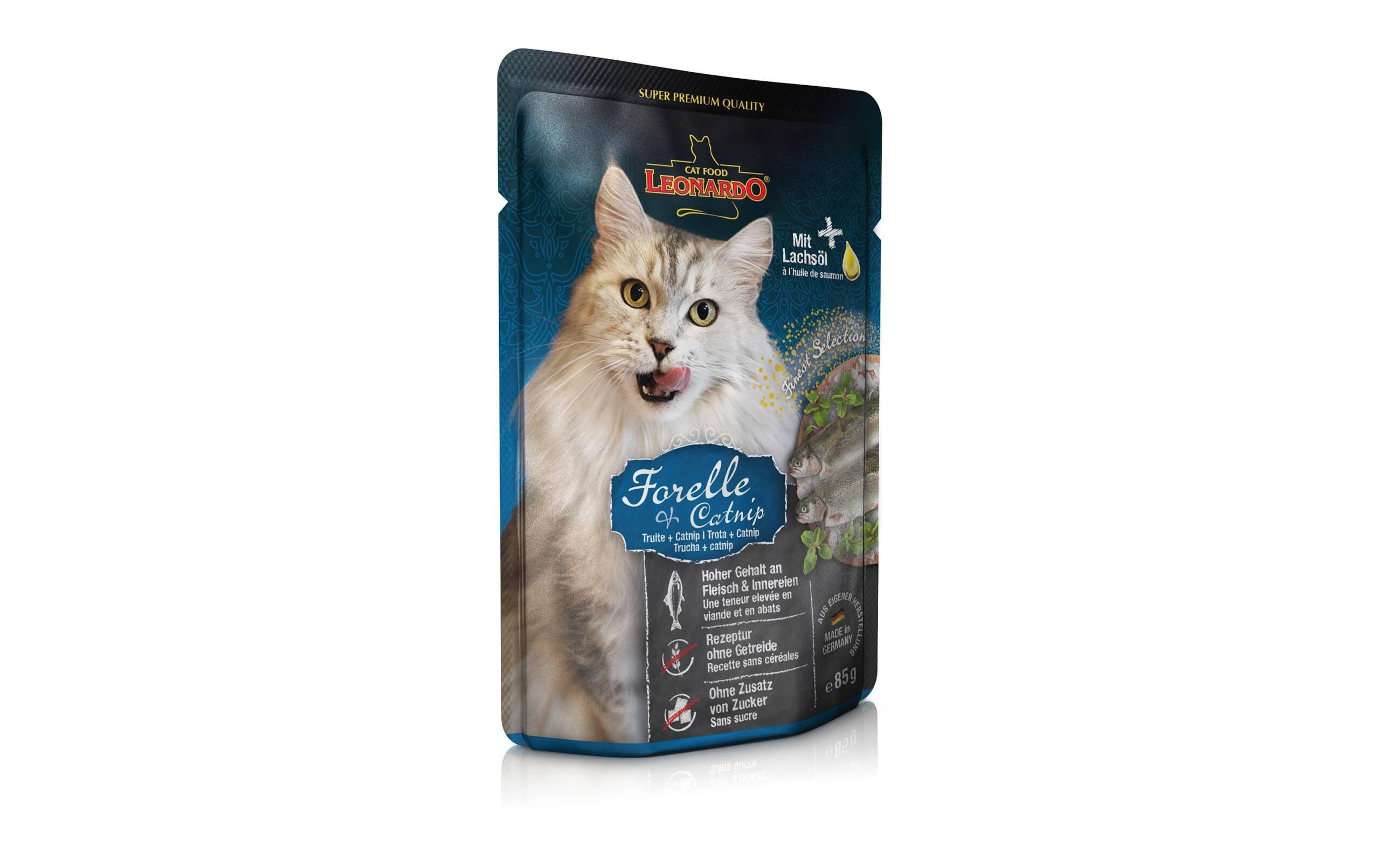 Leonardo Nassfutter Forelle & Catnip Kit 16x85g – Bild 3