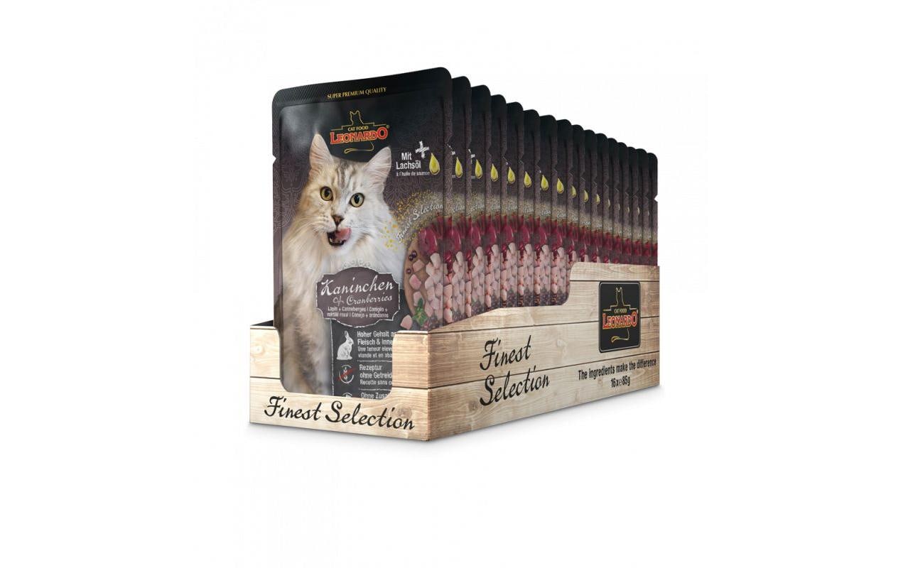 Leonardo Nassfutter Kaninchen&Cranb. Kit 16x85g