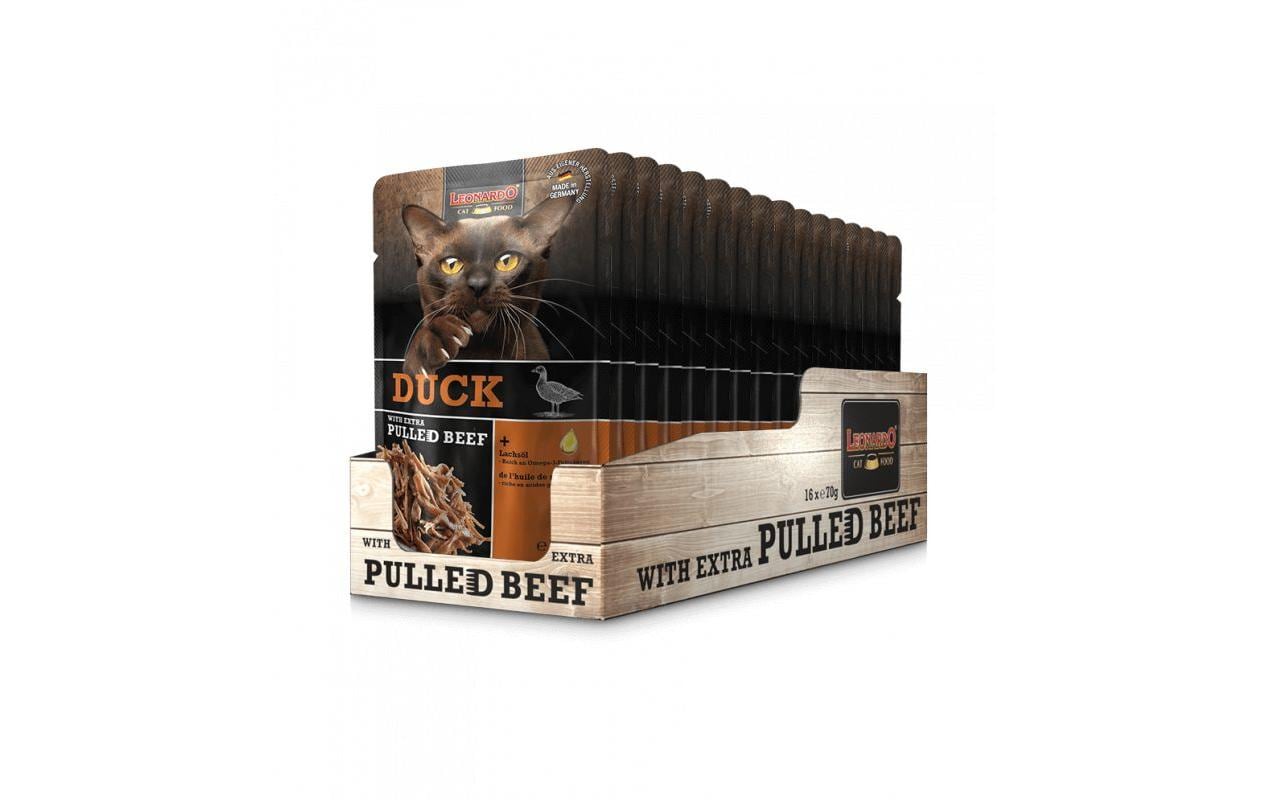 Leonardo Nassfutter Ente & Pulled Beef Kit 16x70g – Bild 2