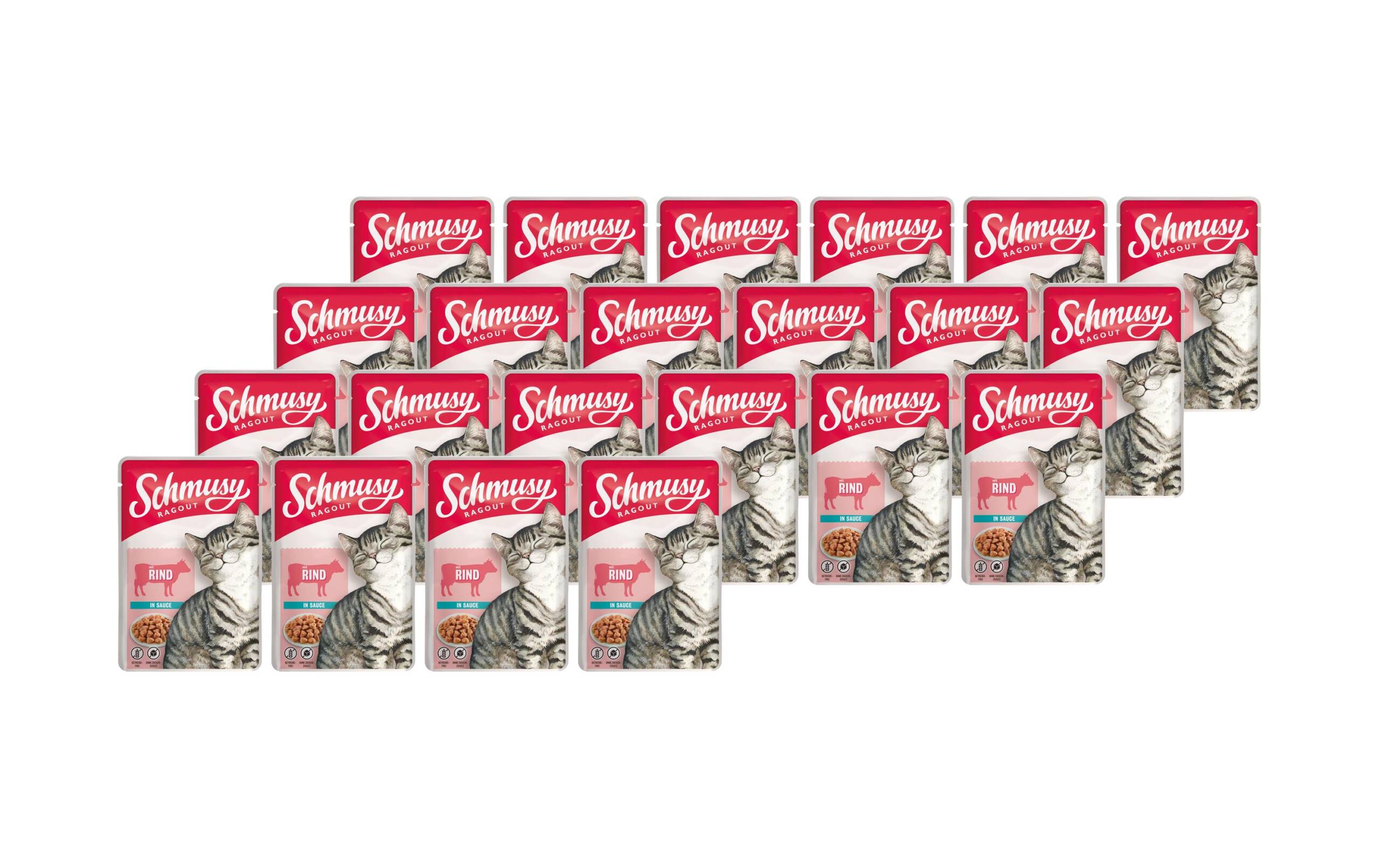 Schmusy Ragout Rind Sauce 22x100g Beutel