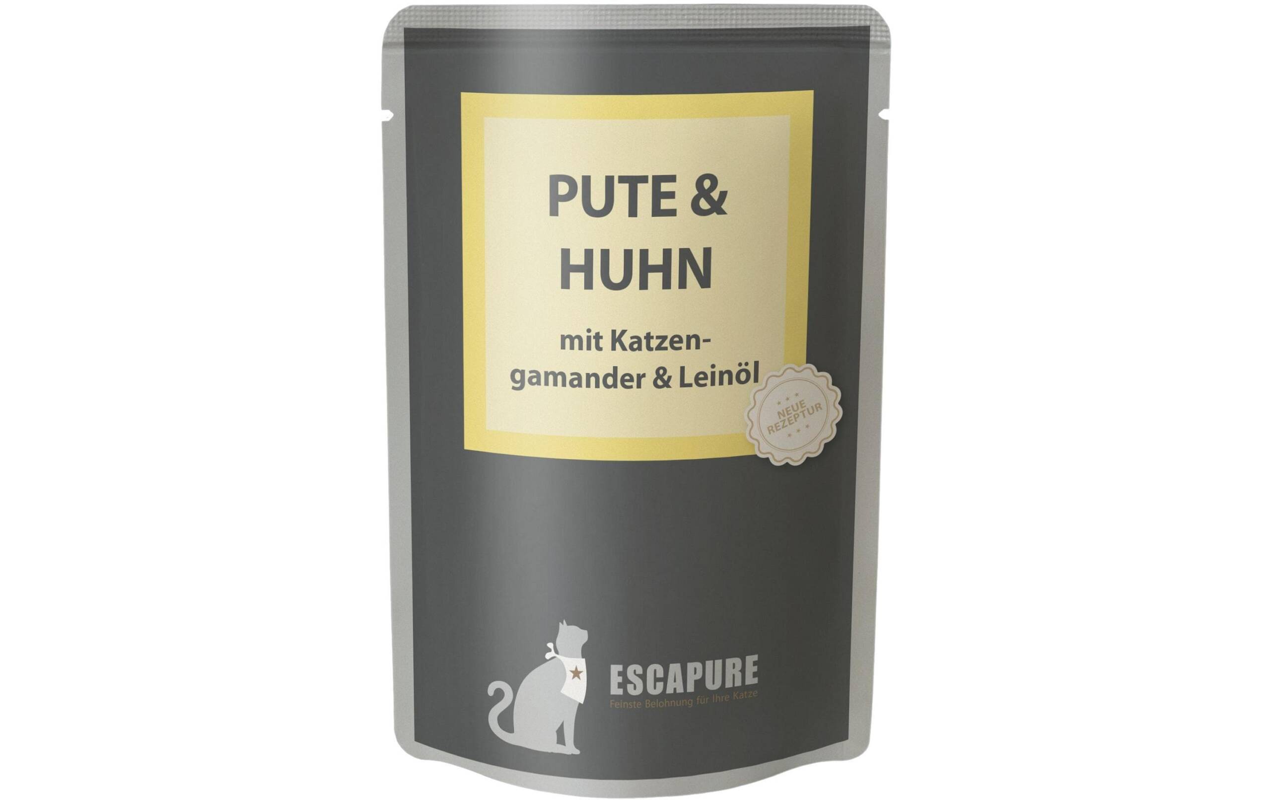 Escapure Cat Nassfutter Pouch Pute & Huhn 100g