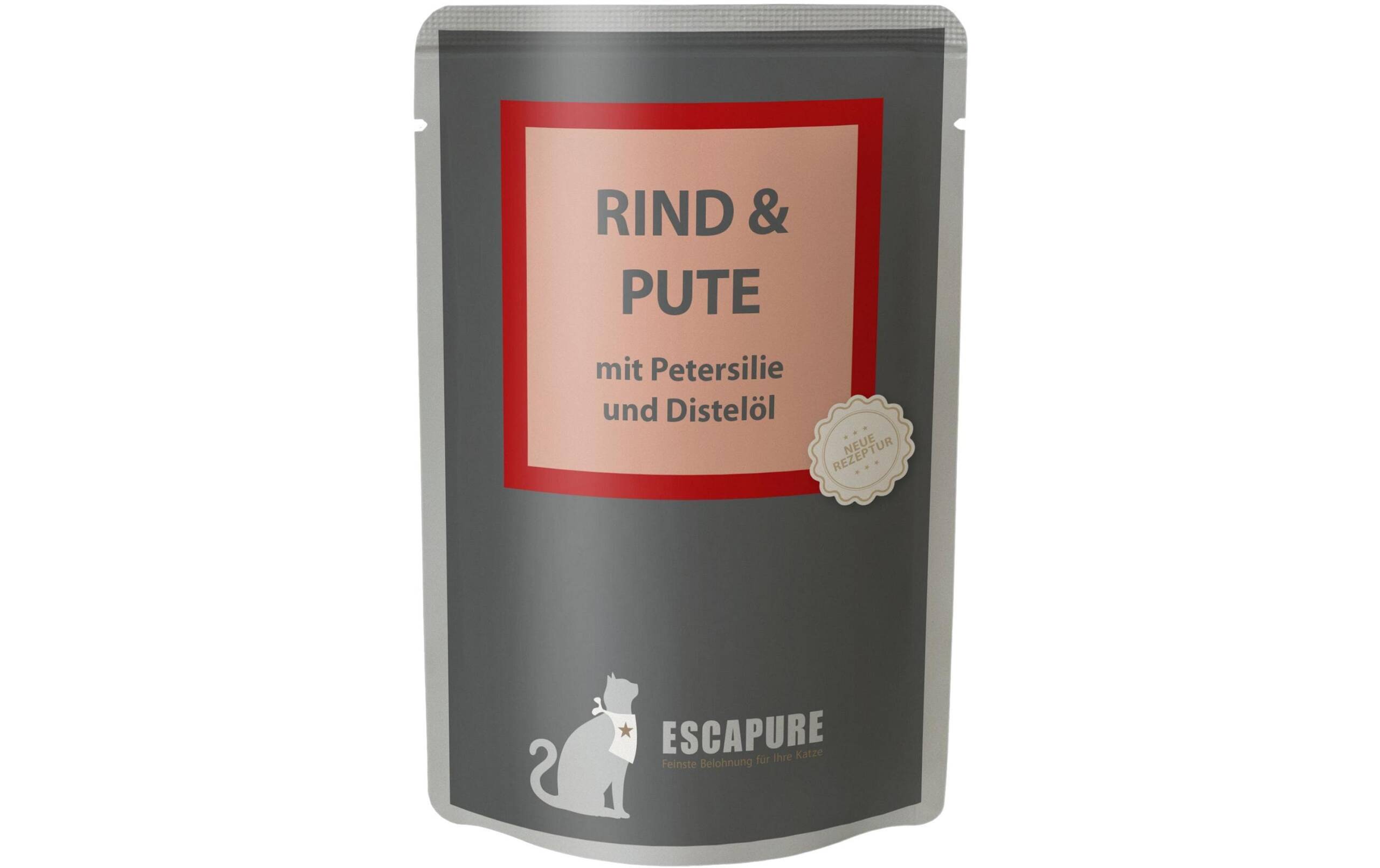 Escapure Cat Nassfutter Pouch Rind & Pute 100g