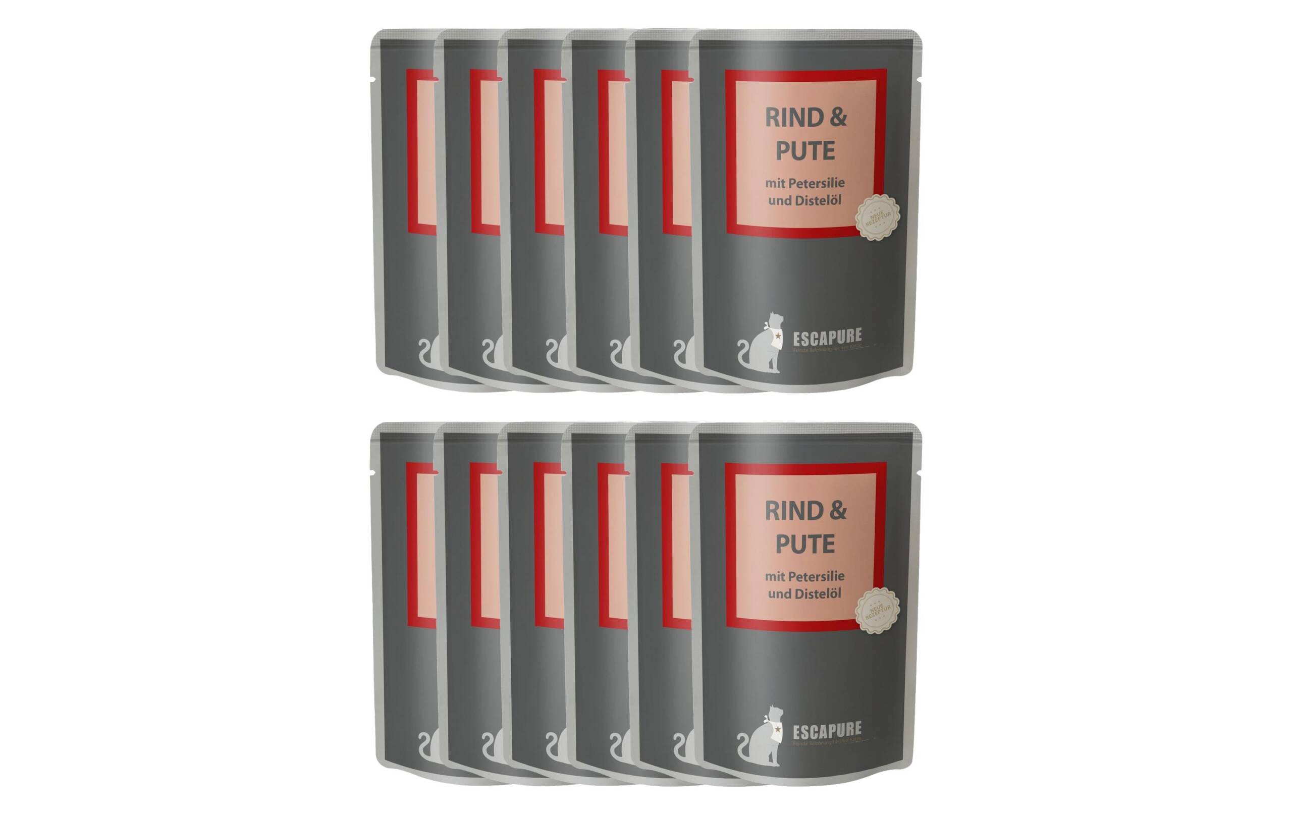 Escapure Cat Nassfutter Pouch Ri&Pute Kit 12x100g