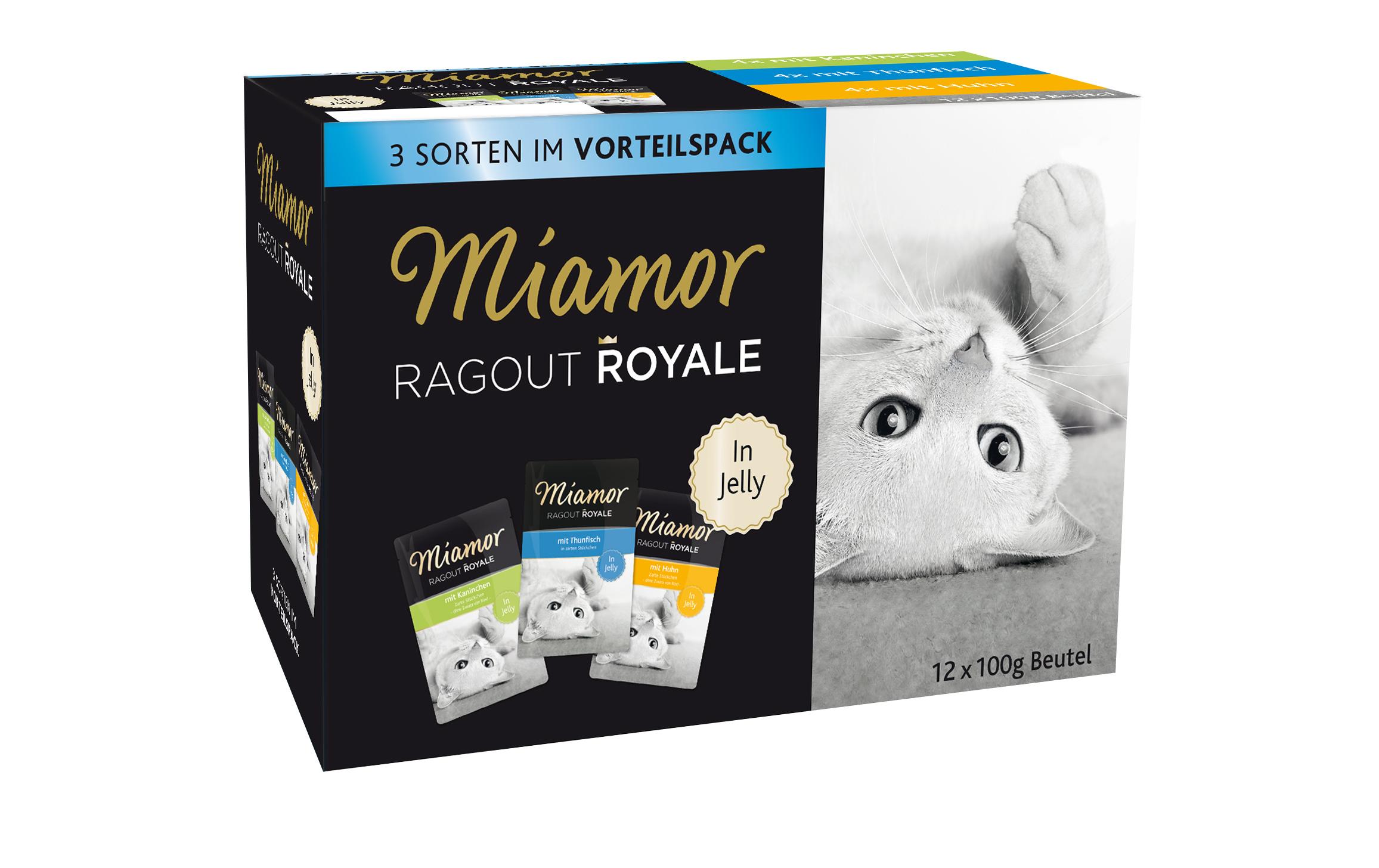 Miamor Ragout Royale in Gelée Multipack Kanininchen, Huhn, Thunisch 12x100g – Bild 2