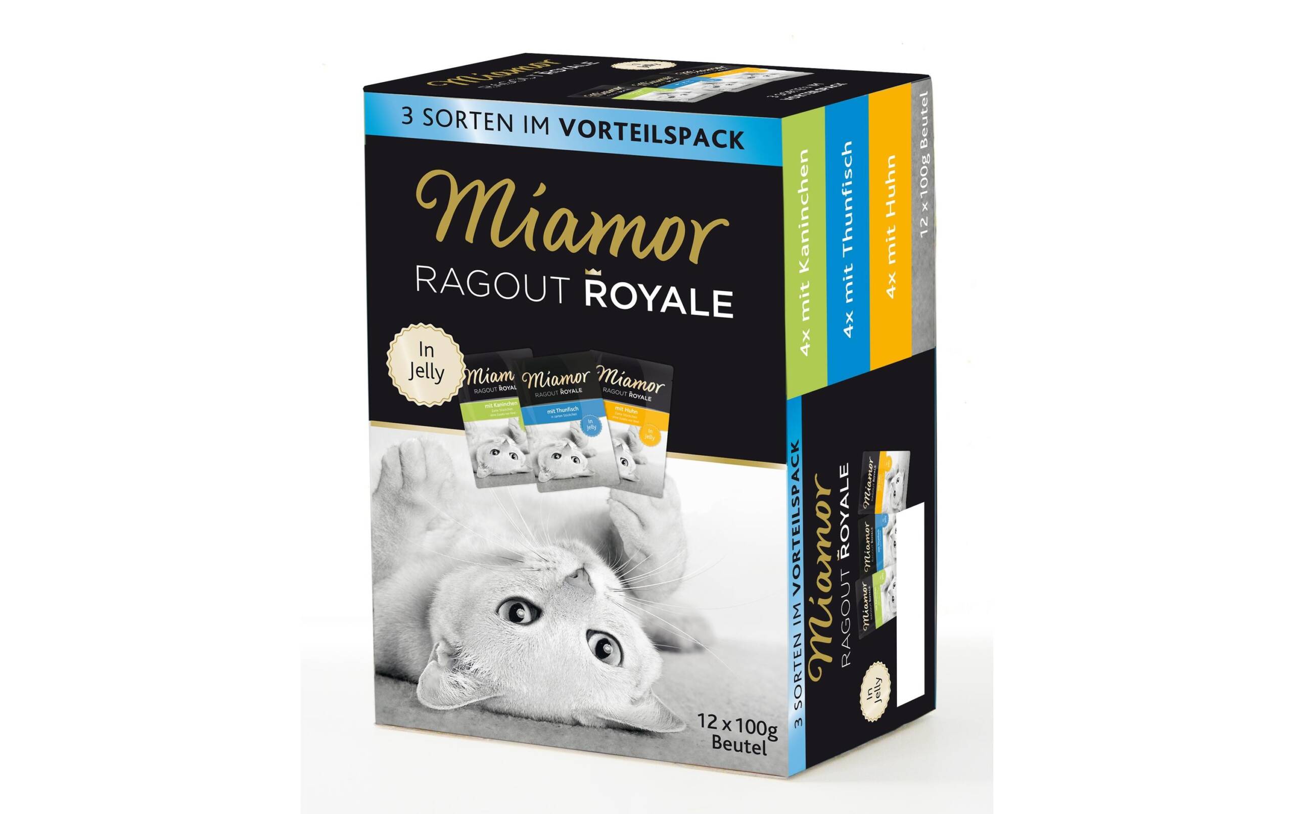 Miamor Ragout Royale in Gelée Multipack Kanininchen, Huhn, Thunisch 12x100g – Bild 3