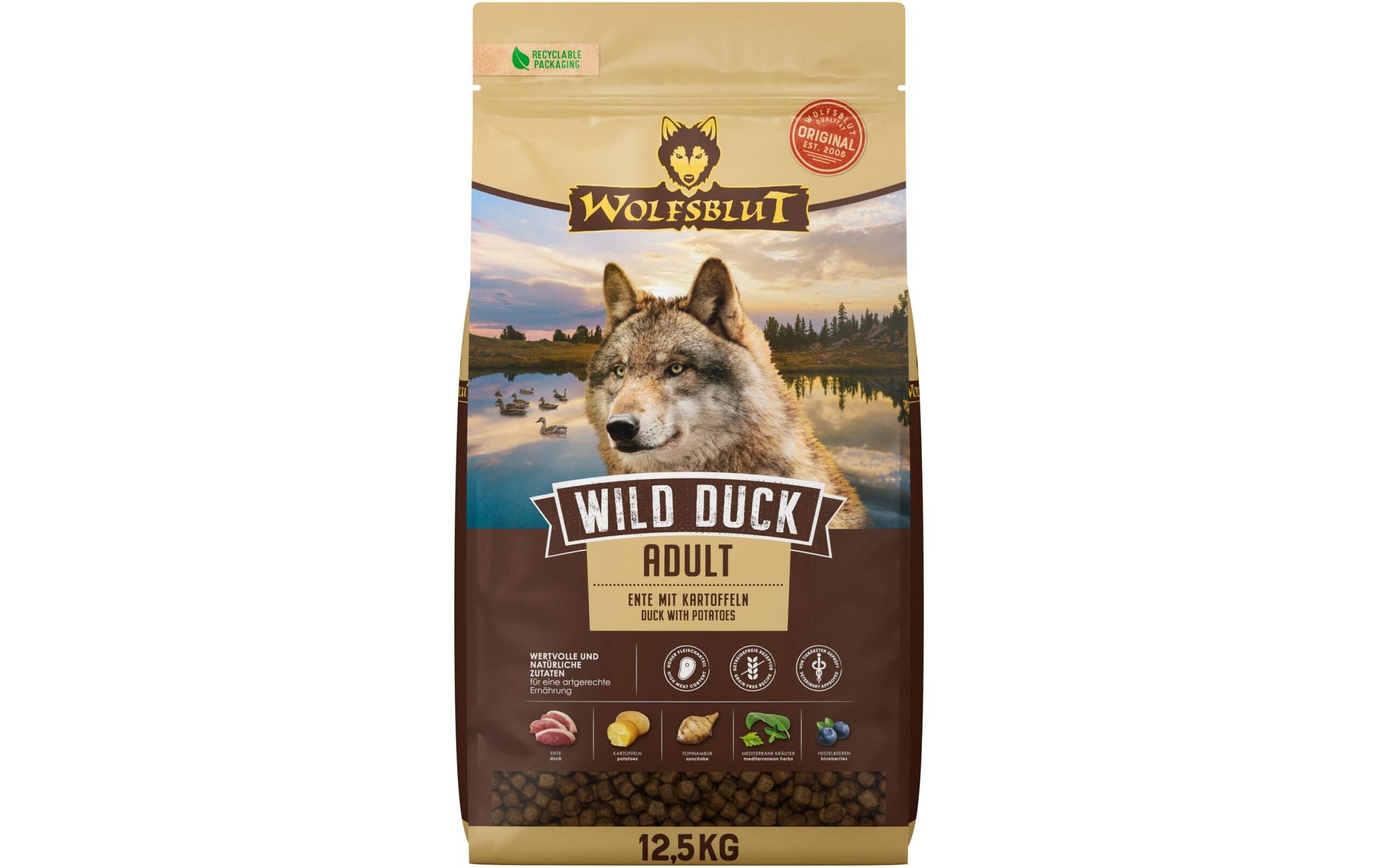 Wolfsblut Dog Wild Duck Adult Ente & Kartoffel, 12.5kg