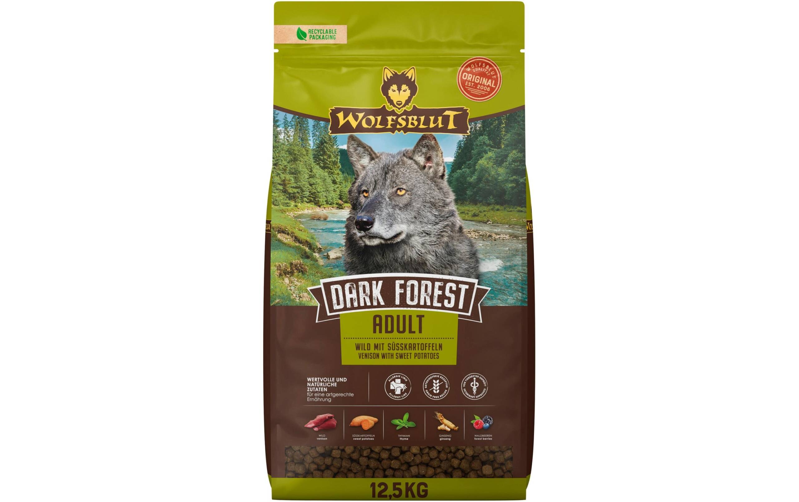 Wolfsblut Dog Dark Forest Adult Wild & Süsskart., 12.5kg