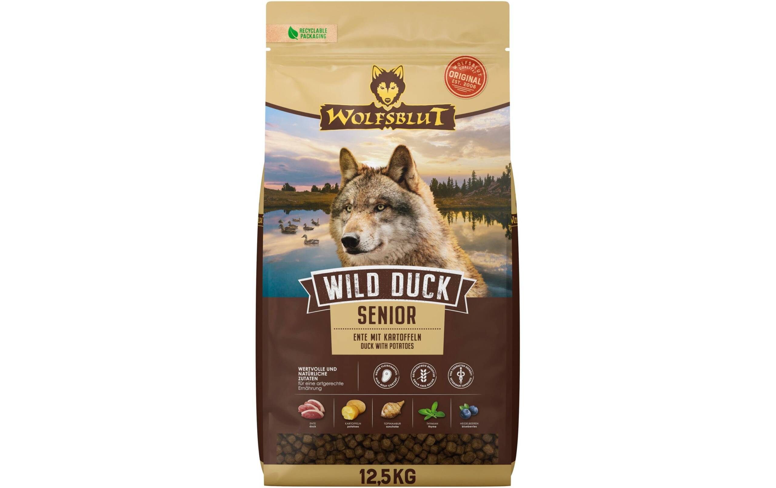Wolfsblut Dog Wild Duck Senior Ente & Kartoffel, 12.5kg