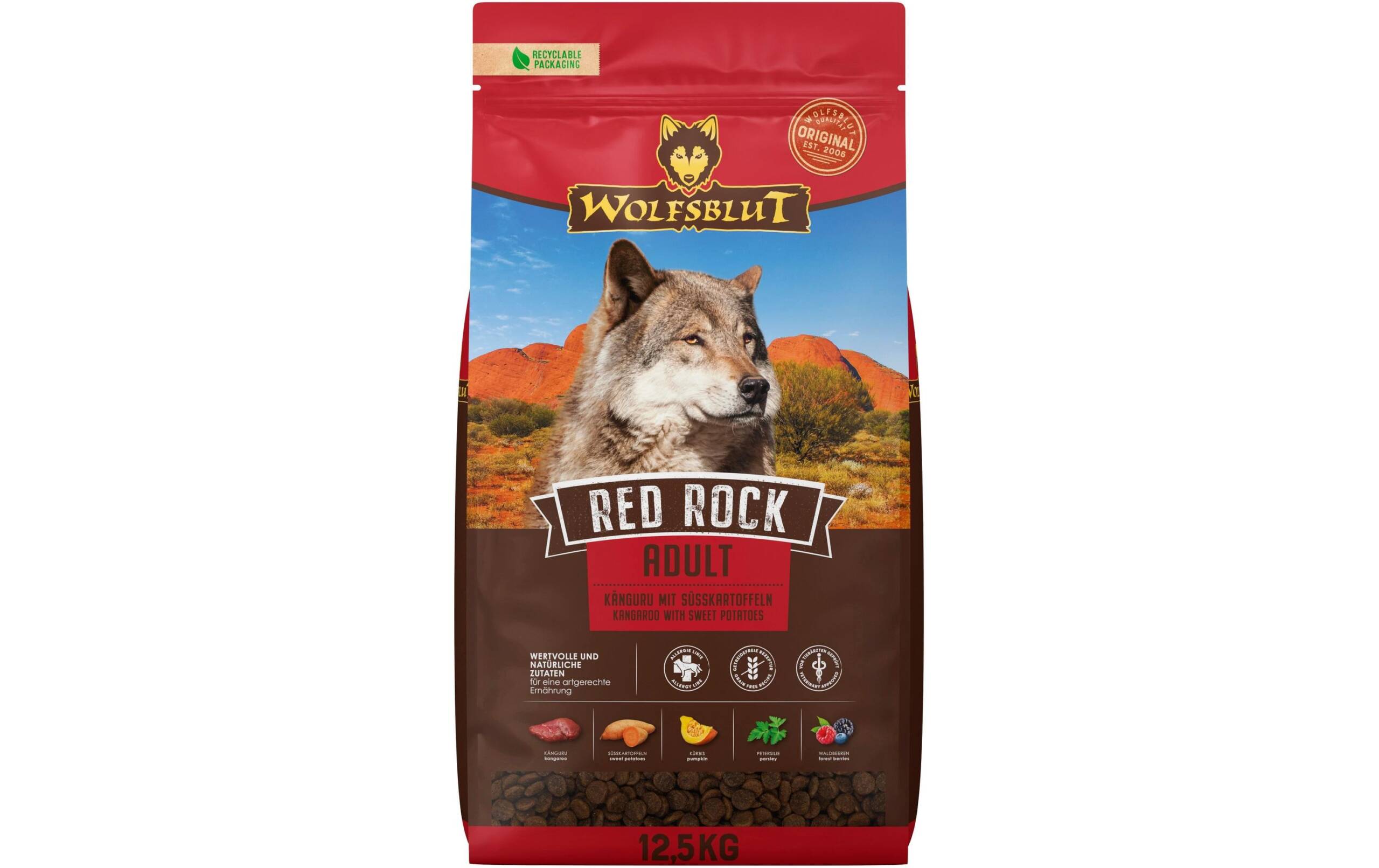Wolfsblut Dog Red Rock Adult Känguru & Kürbis, 12.5kg