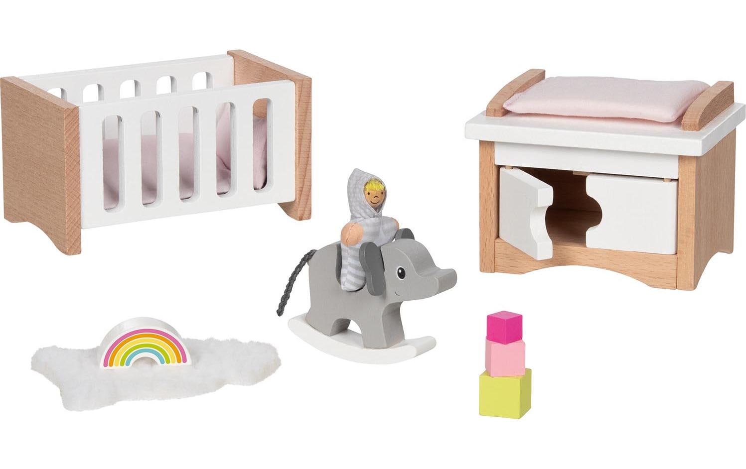 Goki Babyzimmerausstattung Puppenhaus 12 Teilig