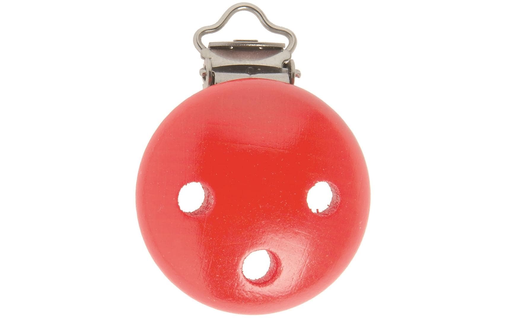 Glorex Schnullerkette Clip Holz, 35 mm, 1 Stk, rot