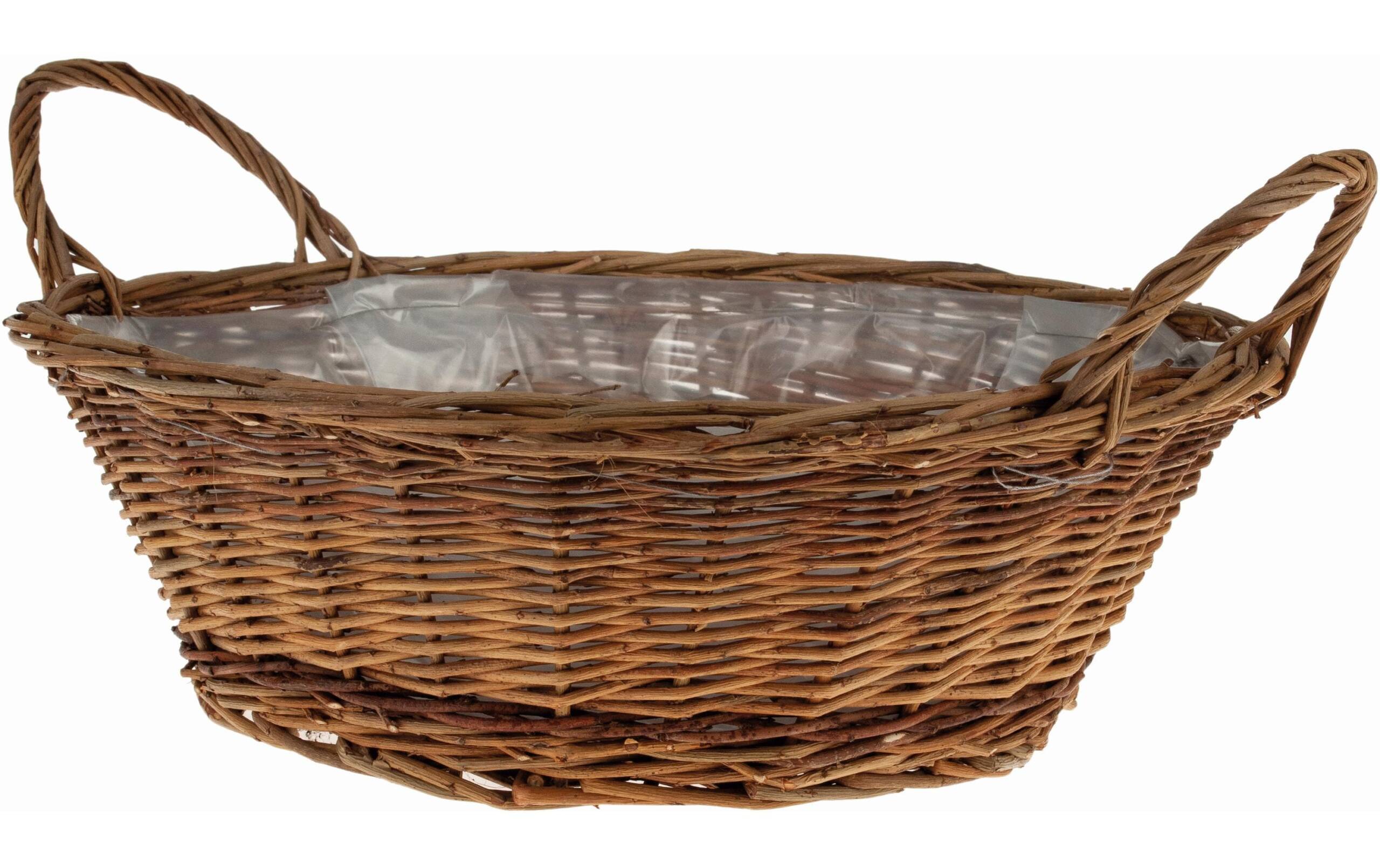 Opiflor Weidenkorbschale James, Natur rund,innen foliert,ungeschält,35.5x12 (DxH)
