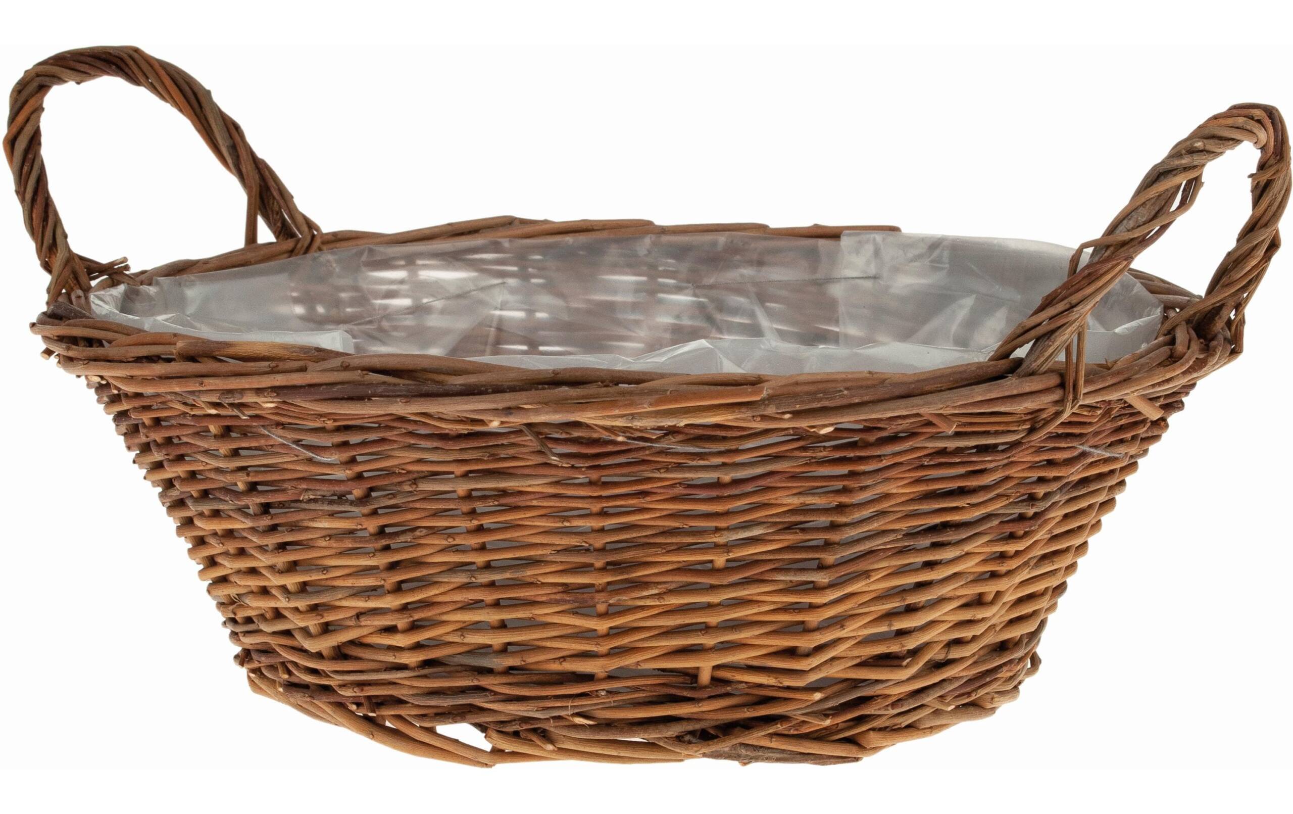 Opiflor Weidenkorbschale James, Natur rund, innen foliert, ungeschält,30x11 (DxH)