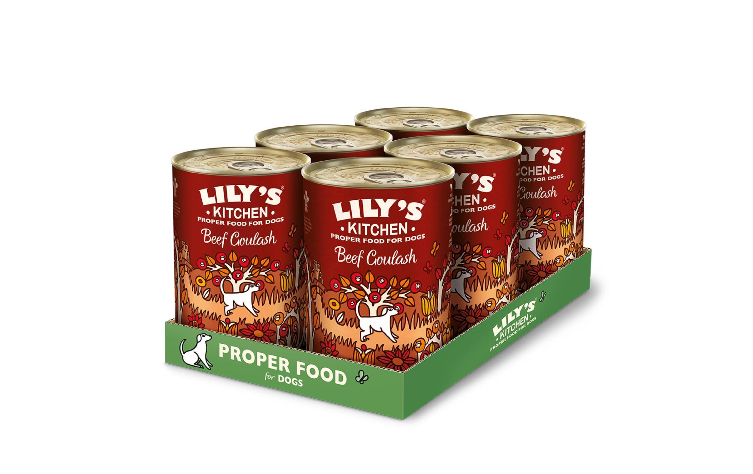 Lilys Kitchen Nassfutter für Hunde Rindsgulasch, 6x 400g