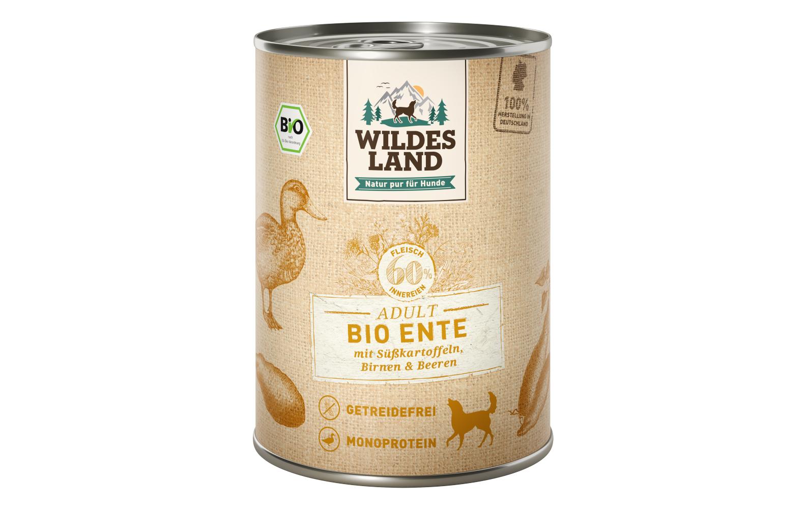 Wildesland Dog Adult BIO Ente & Süsskart. 400g