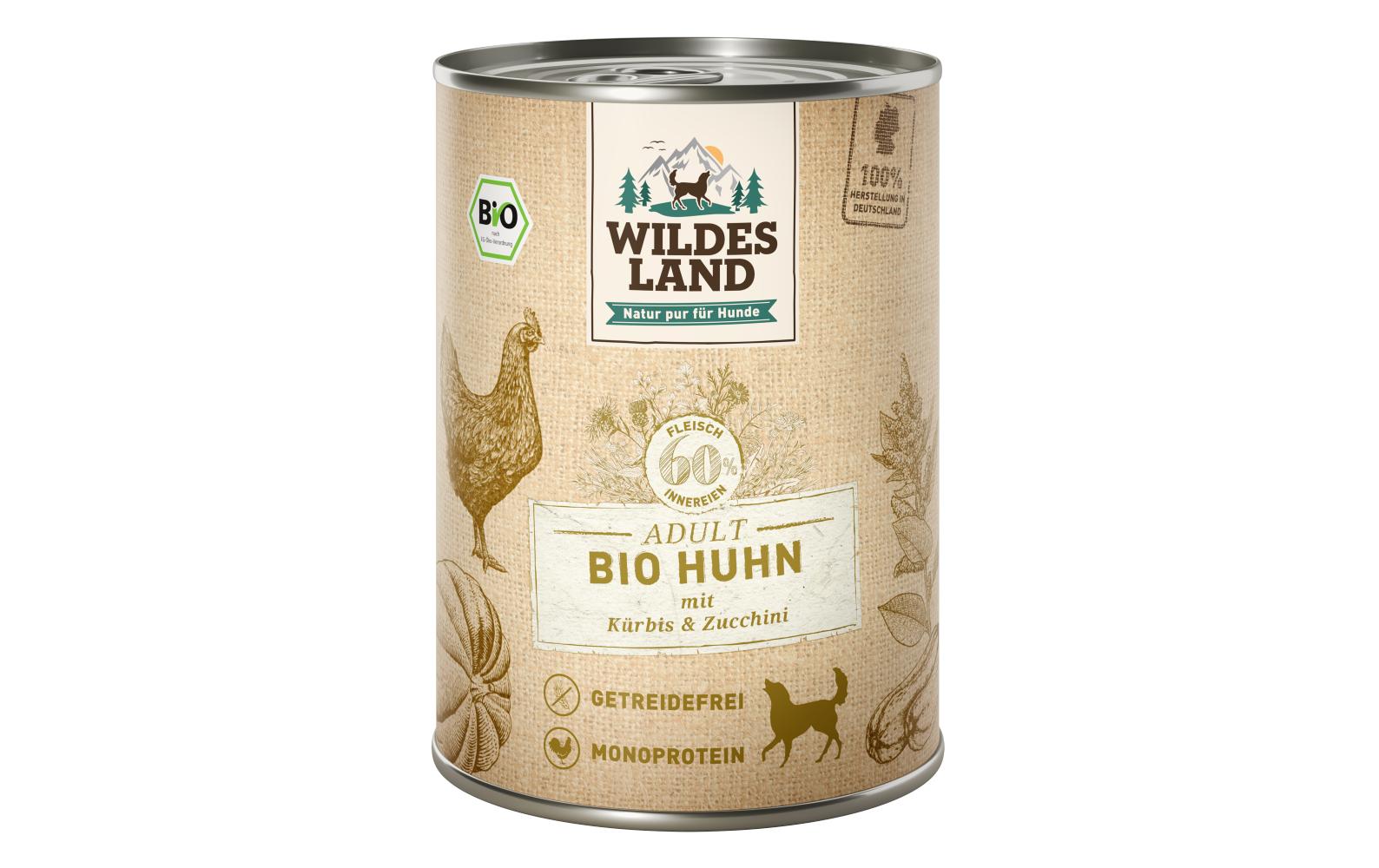 Wildesland Dog Adult BIO Huhn, Kürbis, Zuc. 400g