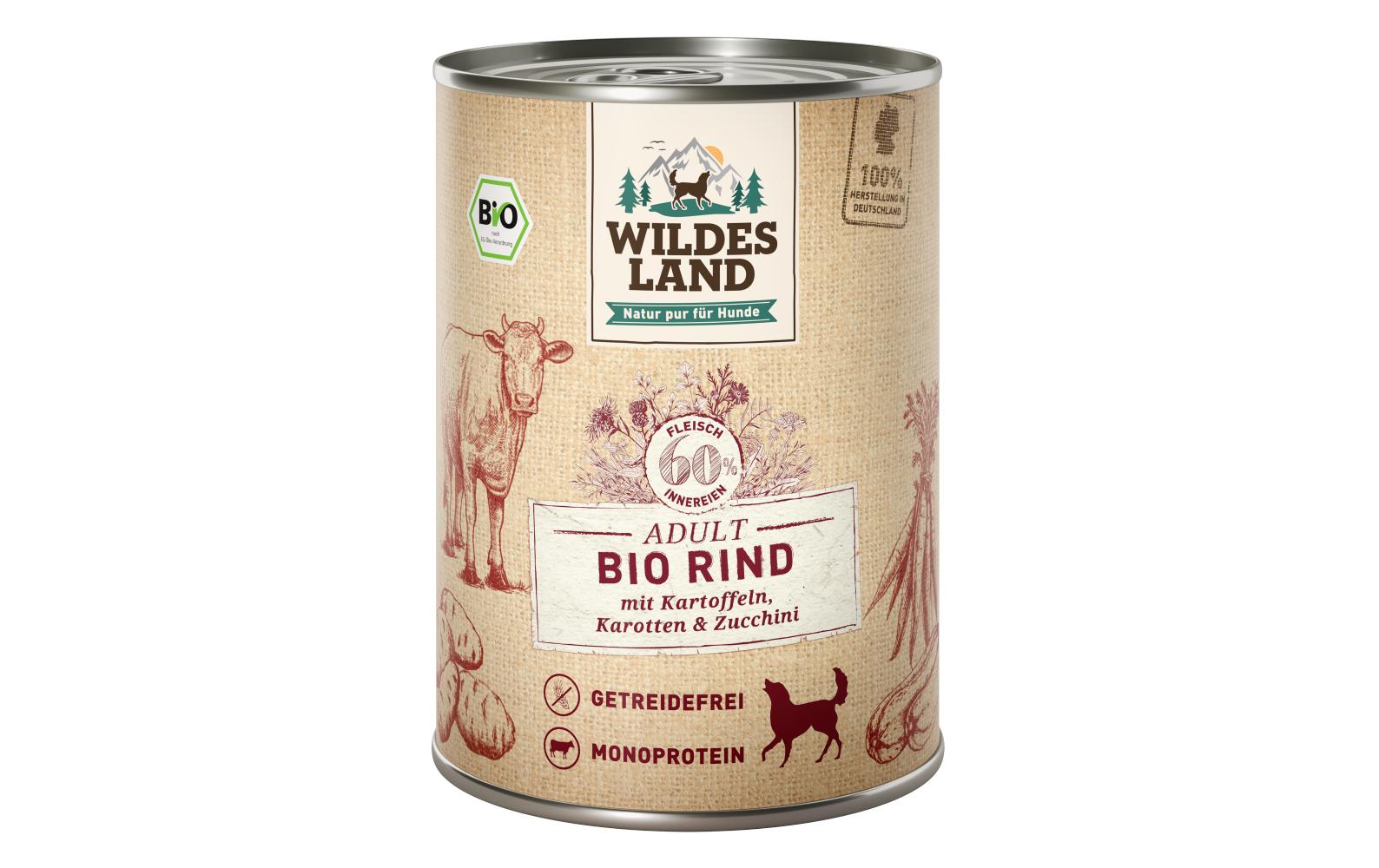 Wildesland Dog Adult BIO Rind, Kart., Zuc. 400g
